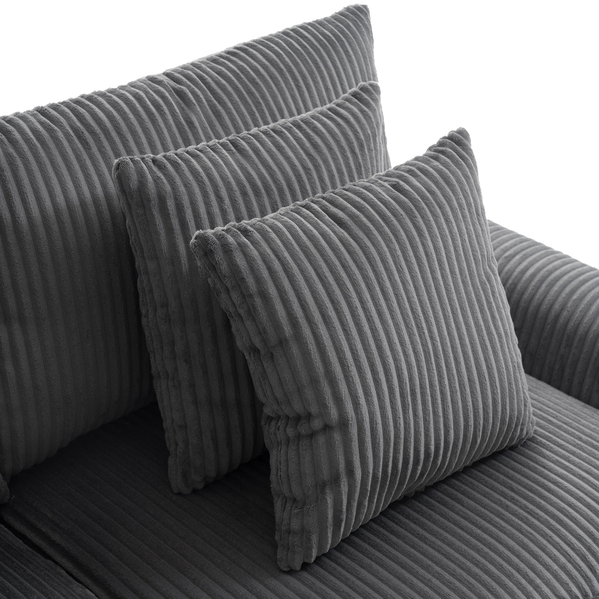 Sectional With Bluetooth Speakers L Shaped Couch With Console USB Charger, Cup Holders Storage Ottoman Deep And Wide Seat Cloud Sofa