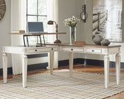 Signature Design by Ashley® Realyn - White / Brown - L Shaped Desk With Lift Top | Meri Furniture
