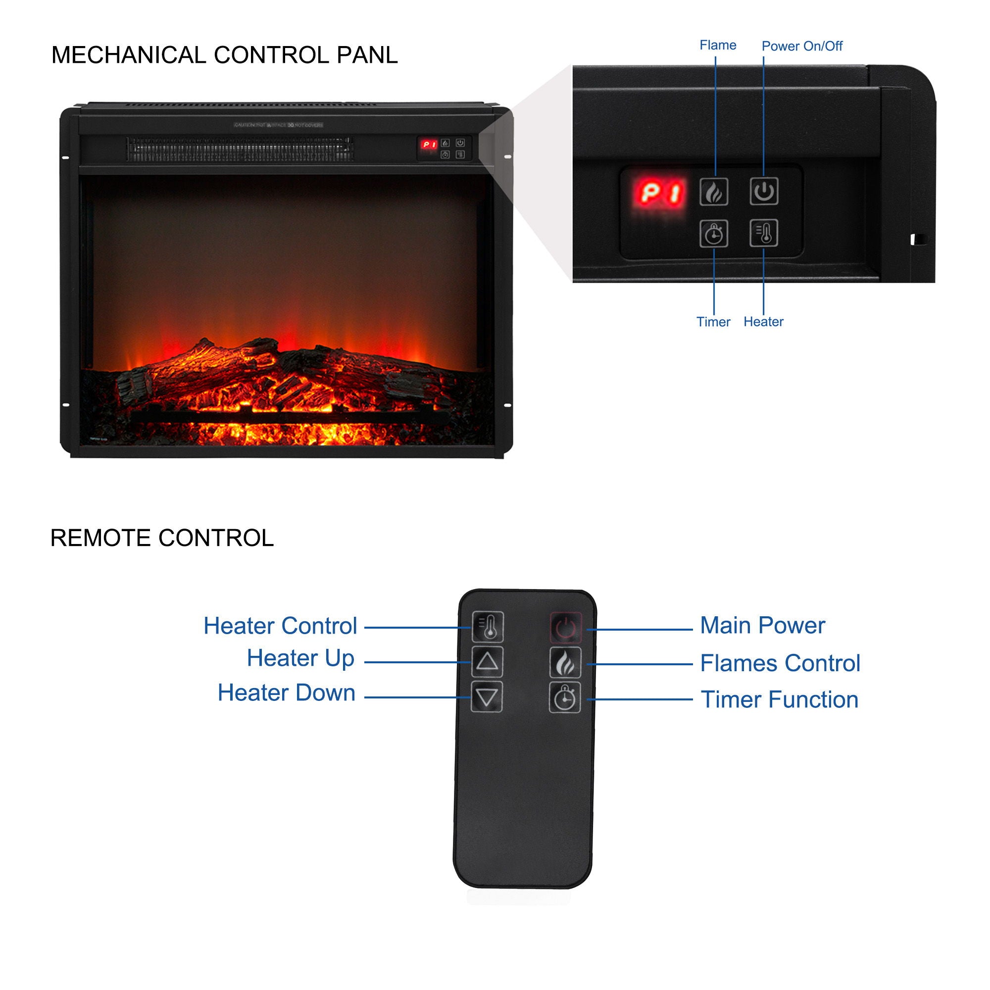 Fireplace TV Stand For Tvs Up To 65", Entertainment Center With 23" Electric Fireplace, Farmhouse TV Stand Industrial Media Console With Sliding Barn Door For Living Room - Dark Gray