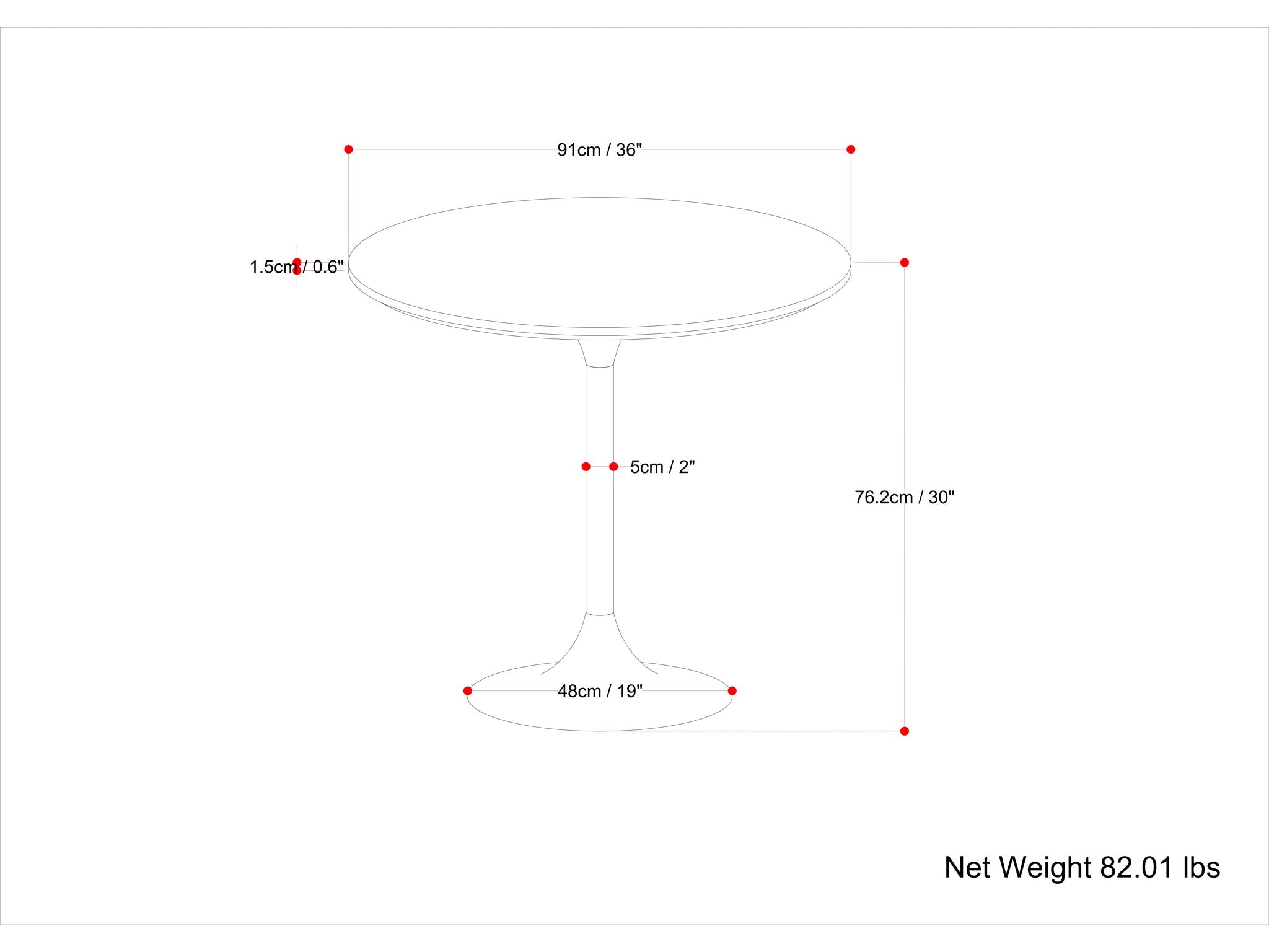 Osborne - Round Dining Table - White / Copper