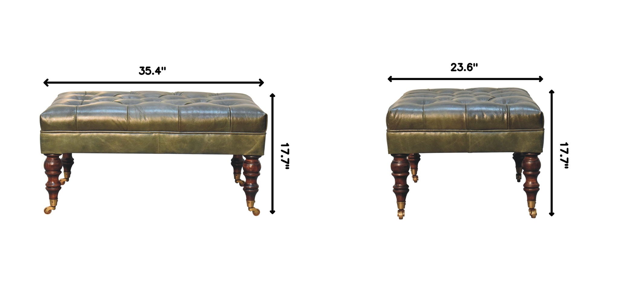 Buffalo - Leather Ottoman With Castor Legs