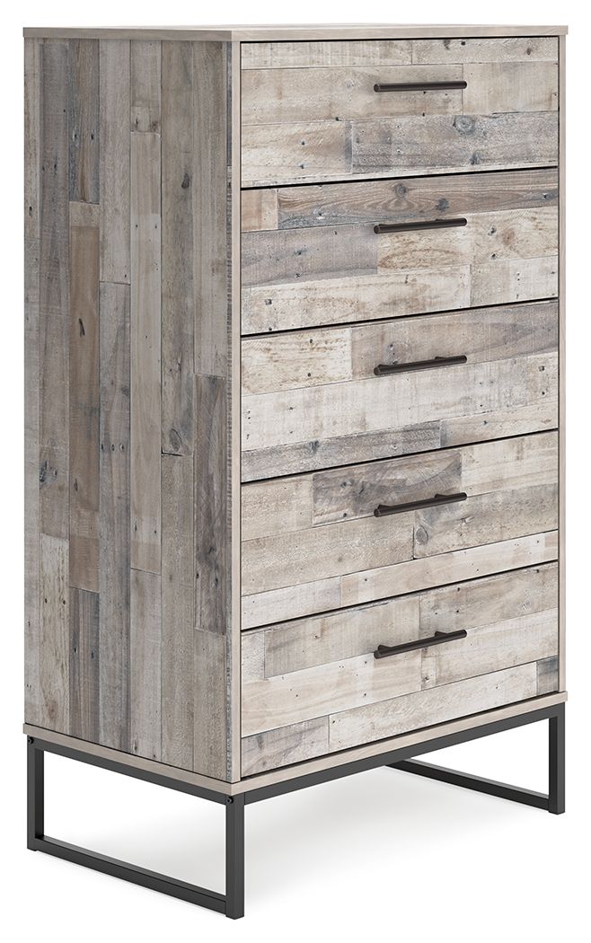Signature Design by Ashley® Neilsville - Whitewash - Five Drawer Chest | Meri Furniture