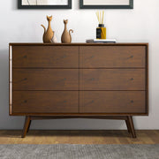 Caroline - Mid-Century Modern Solid Wood Dresser - Brown