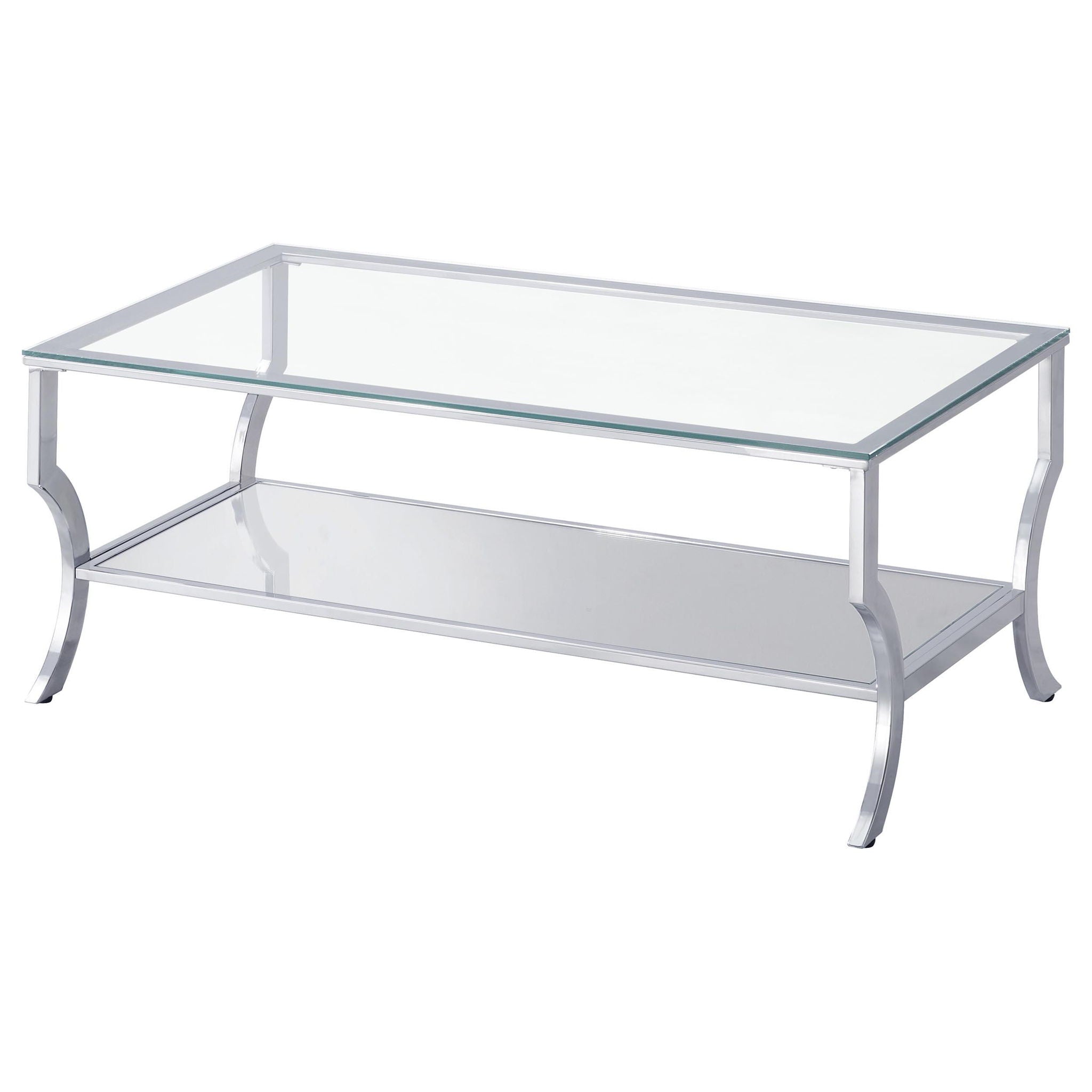 Saide 2-piece Glass Top Coffee and End Table Set Chrome