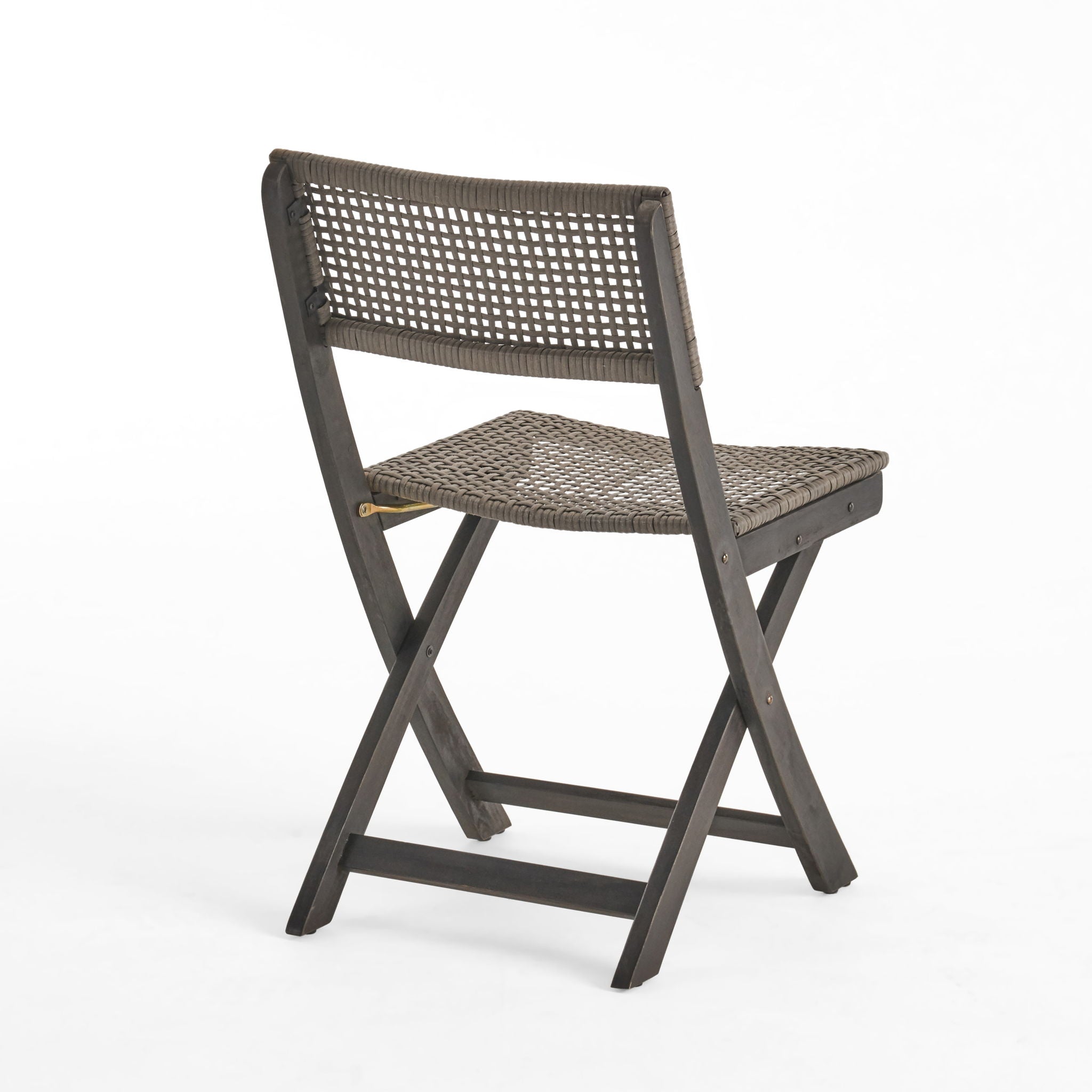 Bistro Foldable Chair With Wicker Backrest