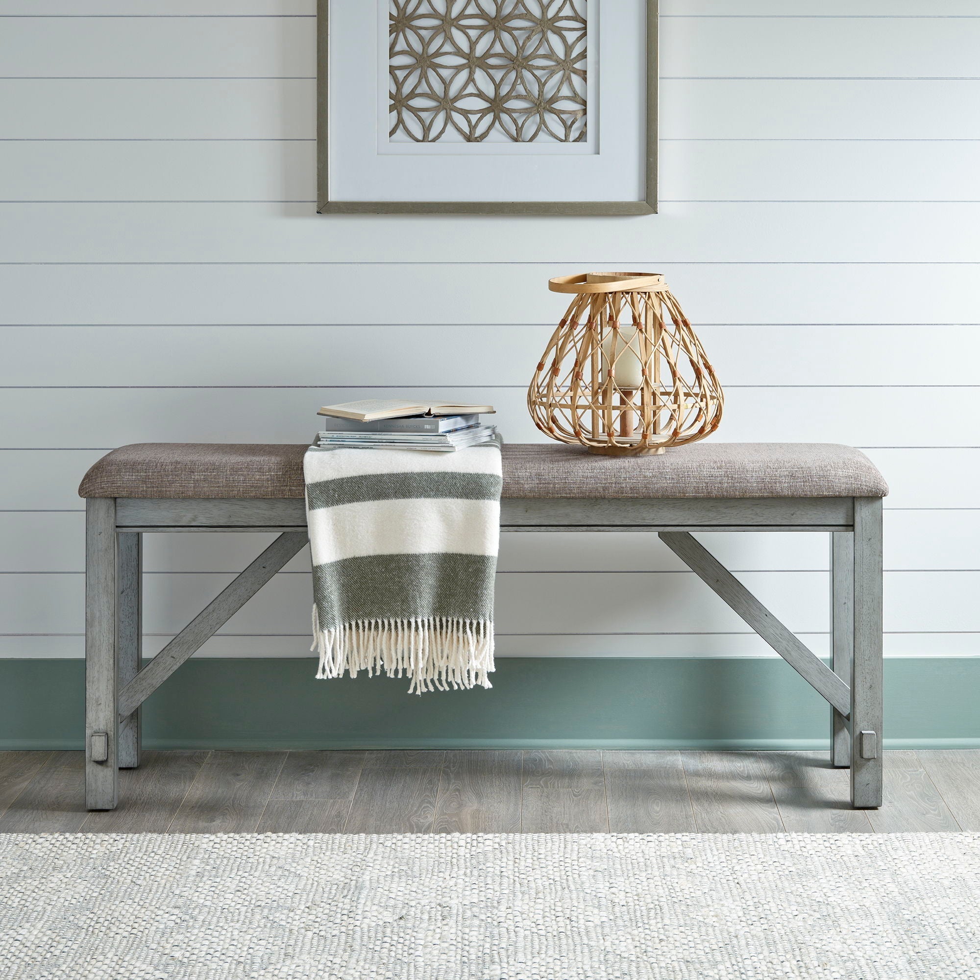 Liberty Furniture Newport - Counter Height Dining Bench - Gray | Meri Furniture