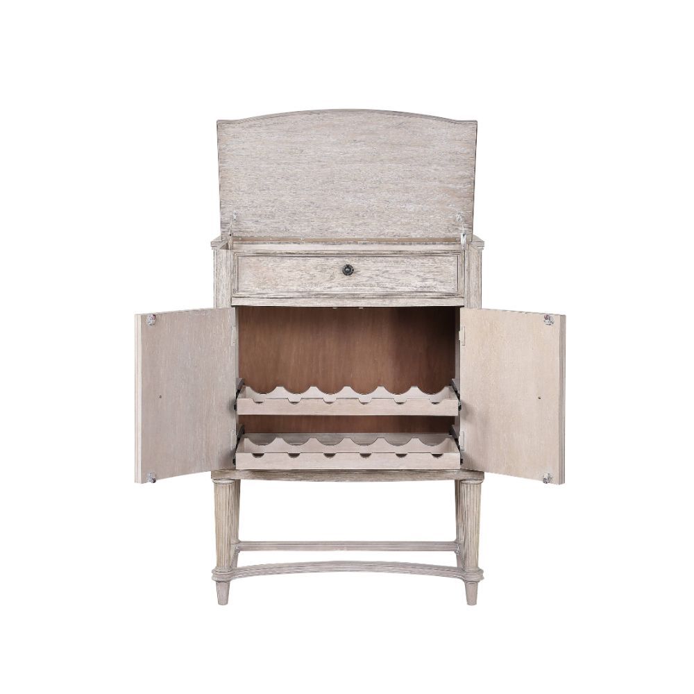 ACME Wynsor - Wine Cabinet - Antique Champagne | Meri Furniture