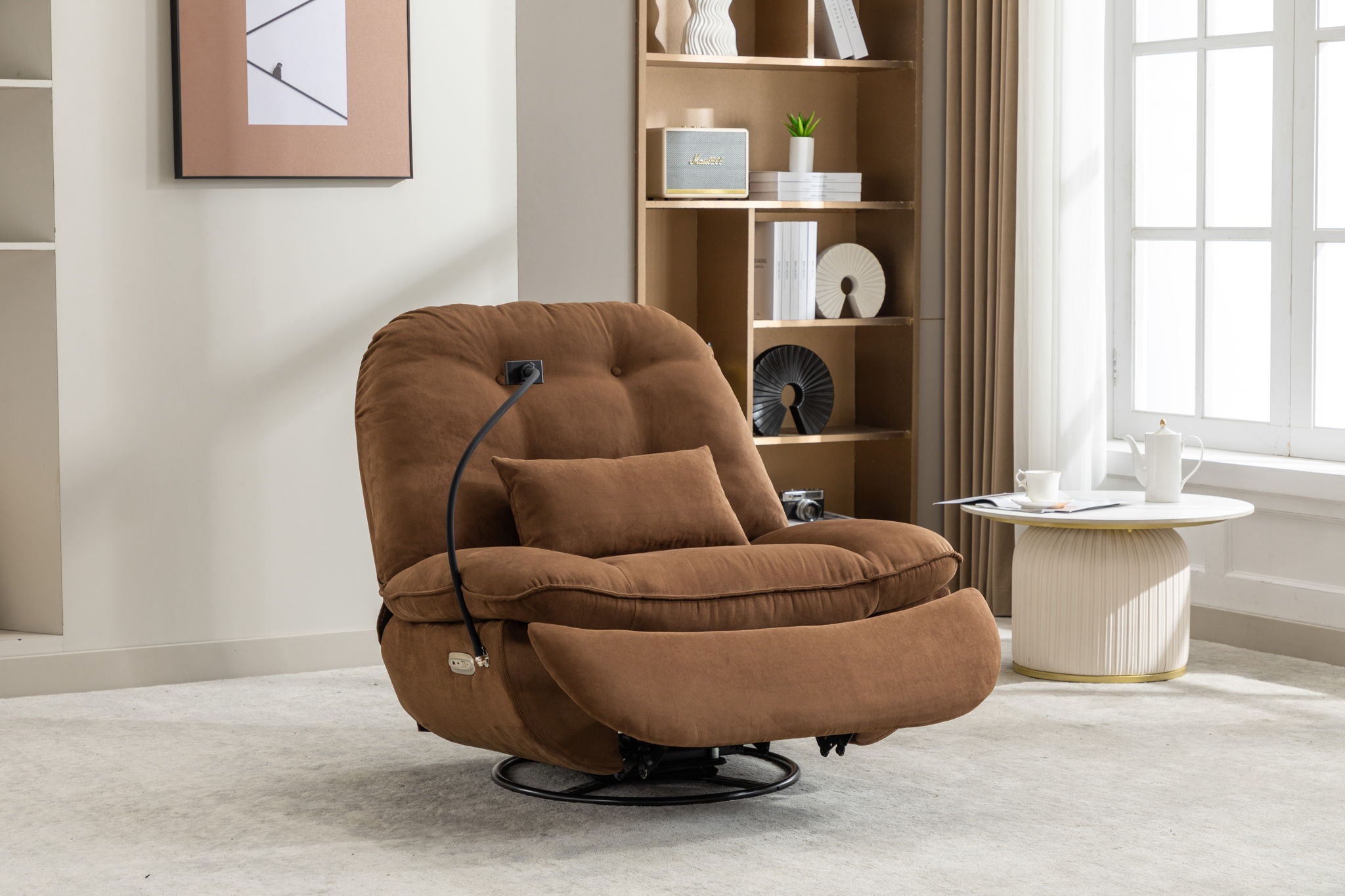 Power Recliner Swivel Glider USB Charger With Bluetooth Music Player, Sleep, Working, Game And Leisure
