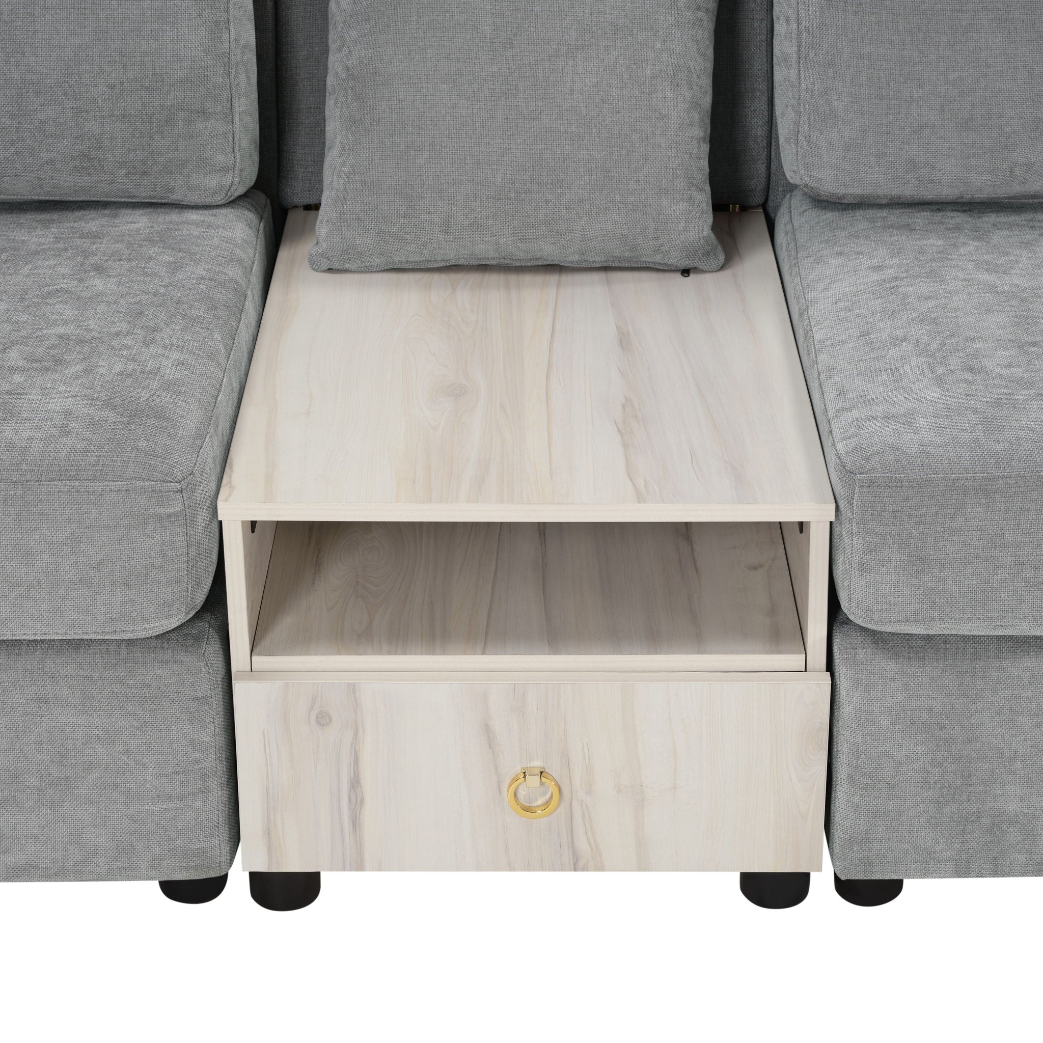 Modular Sofa Couch With Storage Armrest And Center Console