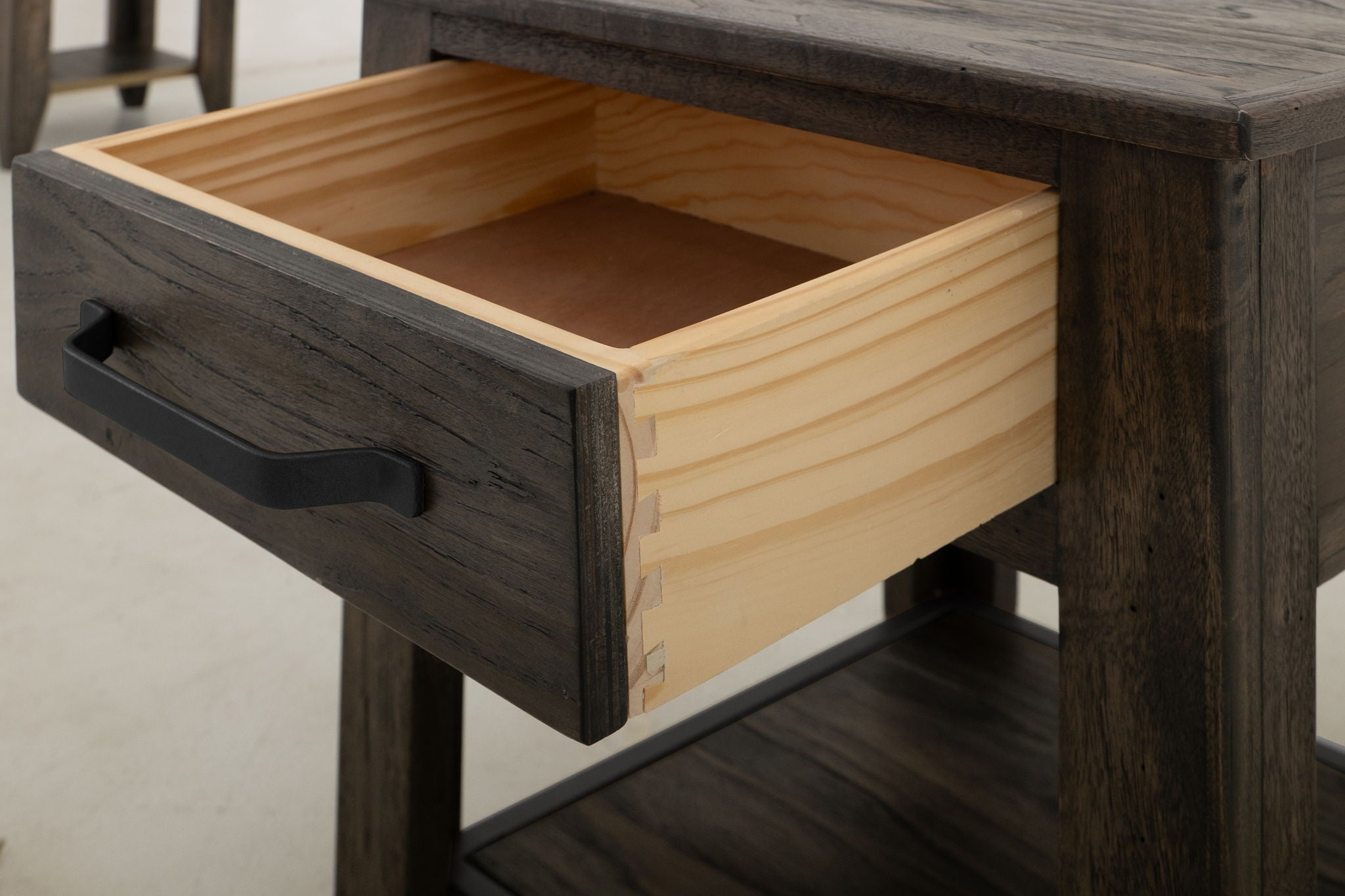 Teak - End Table - Oil Black