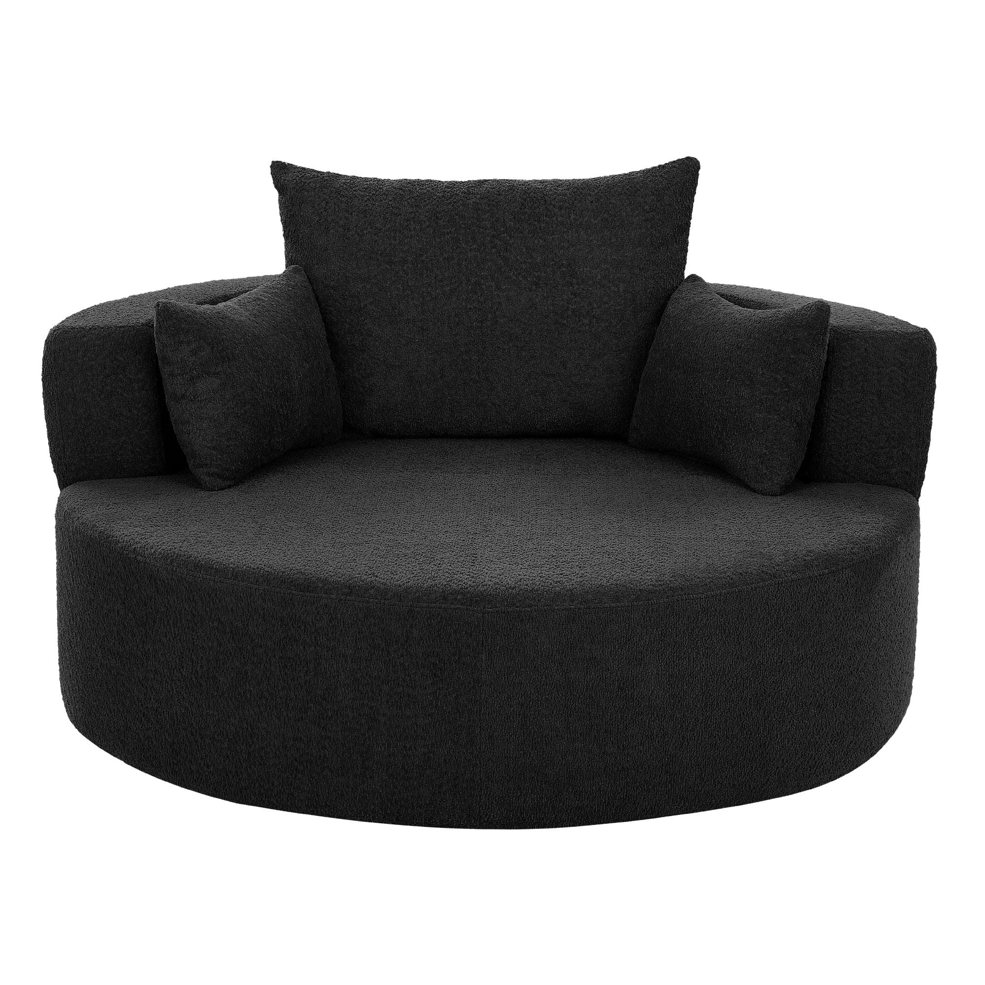 360° Swivel Chair Accent Barrel Chair With Removable Pillows