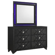 Coaster Fine Furniture Penelope - 6-Drawer Dresser With Mirror - Midnight Star | Meri Furniture