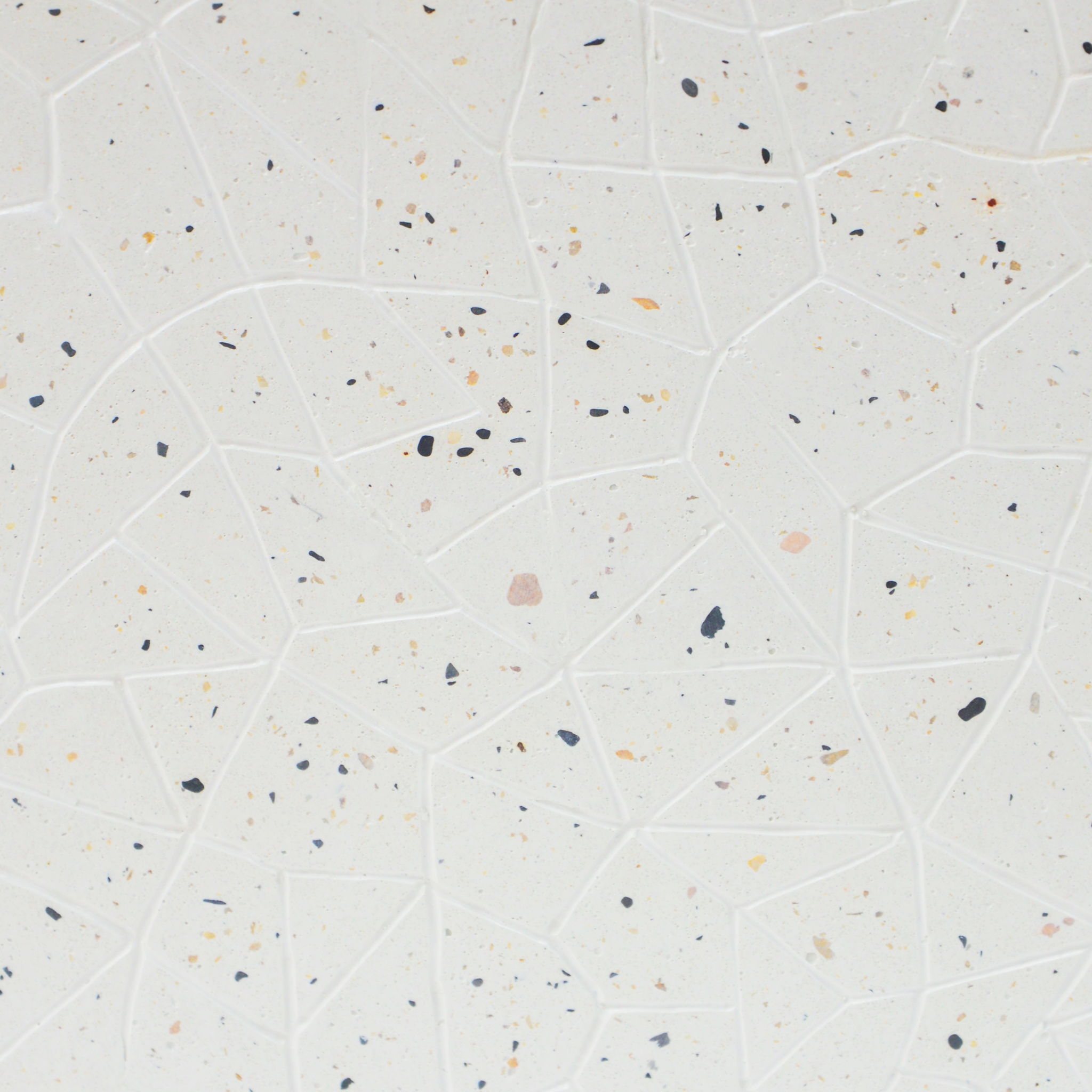 Outdoor Terrazzo Concrete Drum End Table, Living Room Accent Table - White Terrazzo