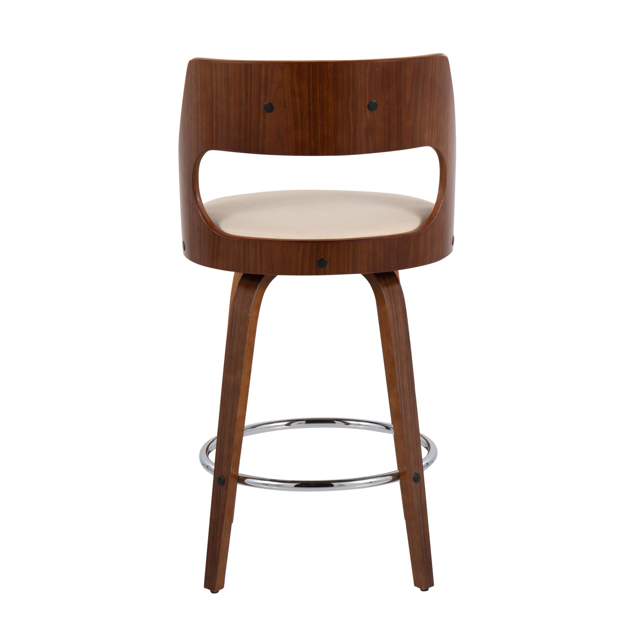 Cecina - Mid-Century Modern Fixed Height Counter Stool With Swivel And Round Footrest (Set of 2)