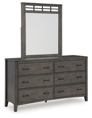 Signature Design by Ashley® Montillan - Grayish Brown - Dresser And Mirror | Meri Furniture