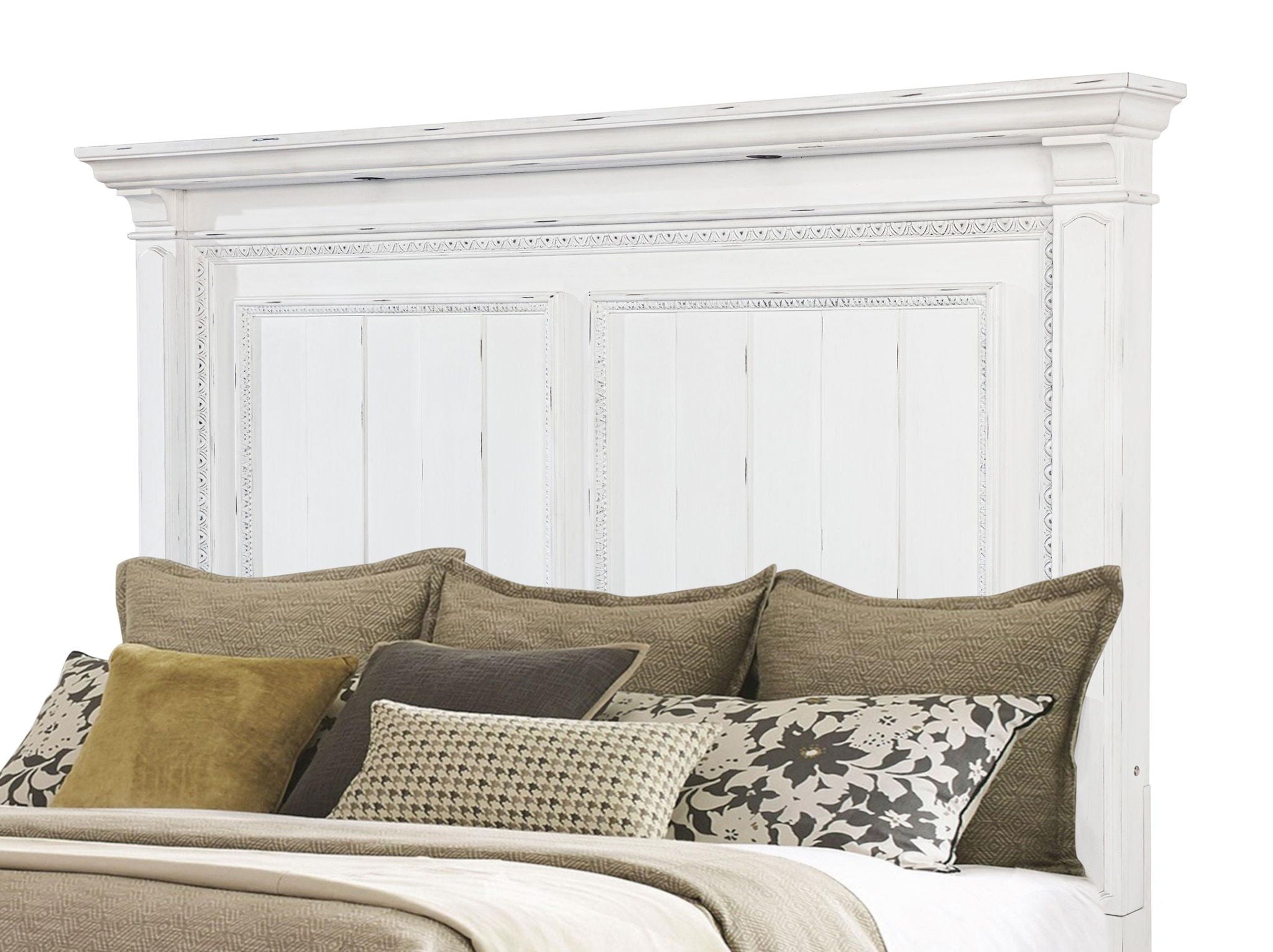 McKinney Eastern King LED Light Panel Bed Vintage White