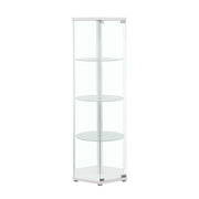 Coaster Fine Furniture Zahavah - 4-Shelf Hexagonal Clear Glass Curio Cabinet | Meri Furniture