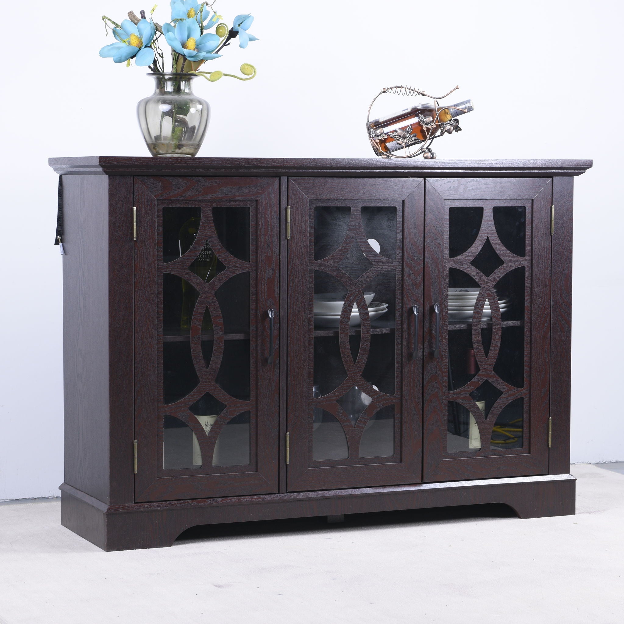Spacious Sideboard With 3 Doors - Ox Blood Red