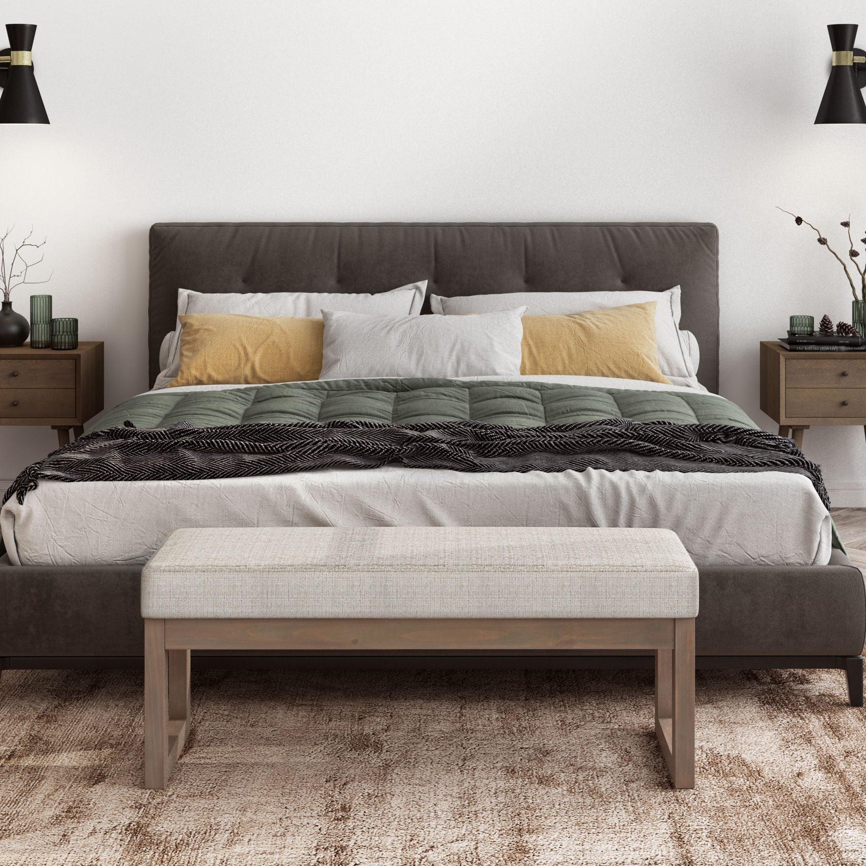 Milltown - Upholstered Ottoman Bench