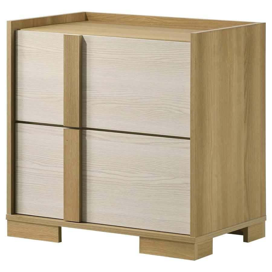 Coaster Fine Furniture Hyland - 2-Drawer Nightstand Bedside Table - Natural | Meri Furniture