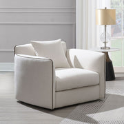 Yolanda - Chair With Pillow - Beige Chenille