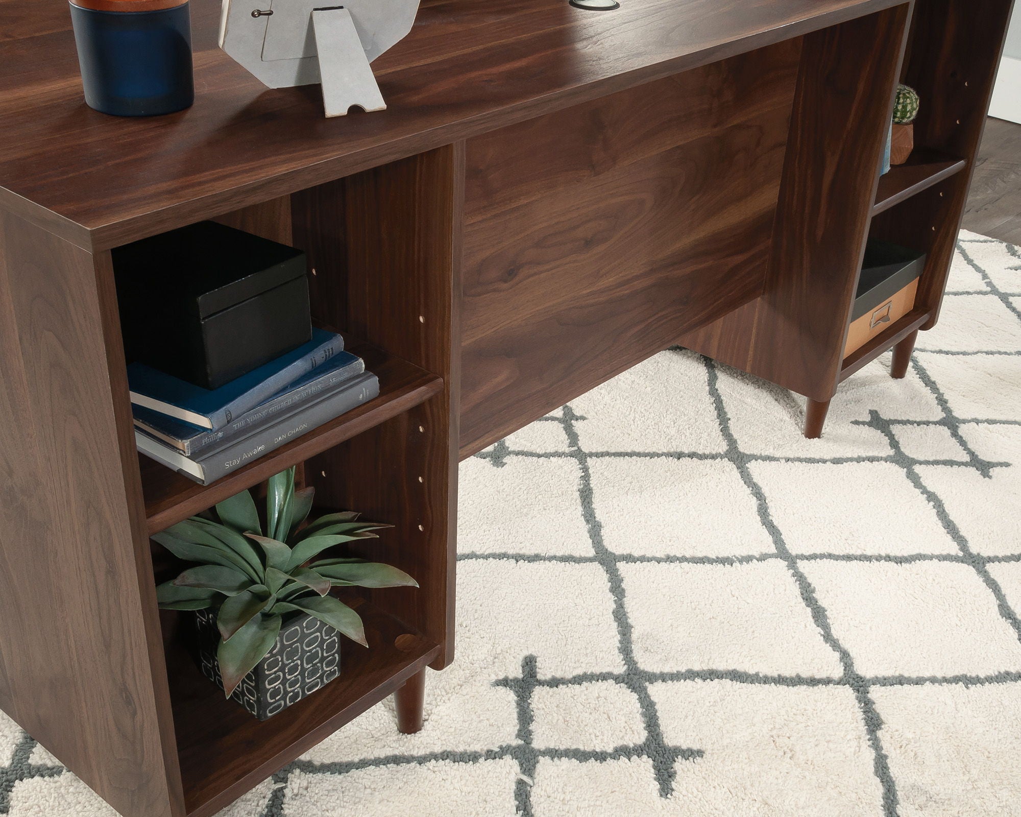 Executive Pedestal Desk in Grand Walnut