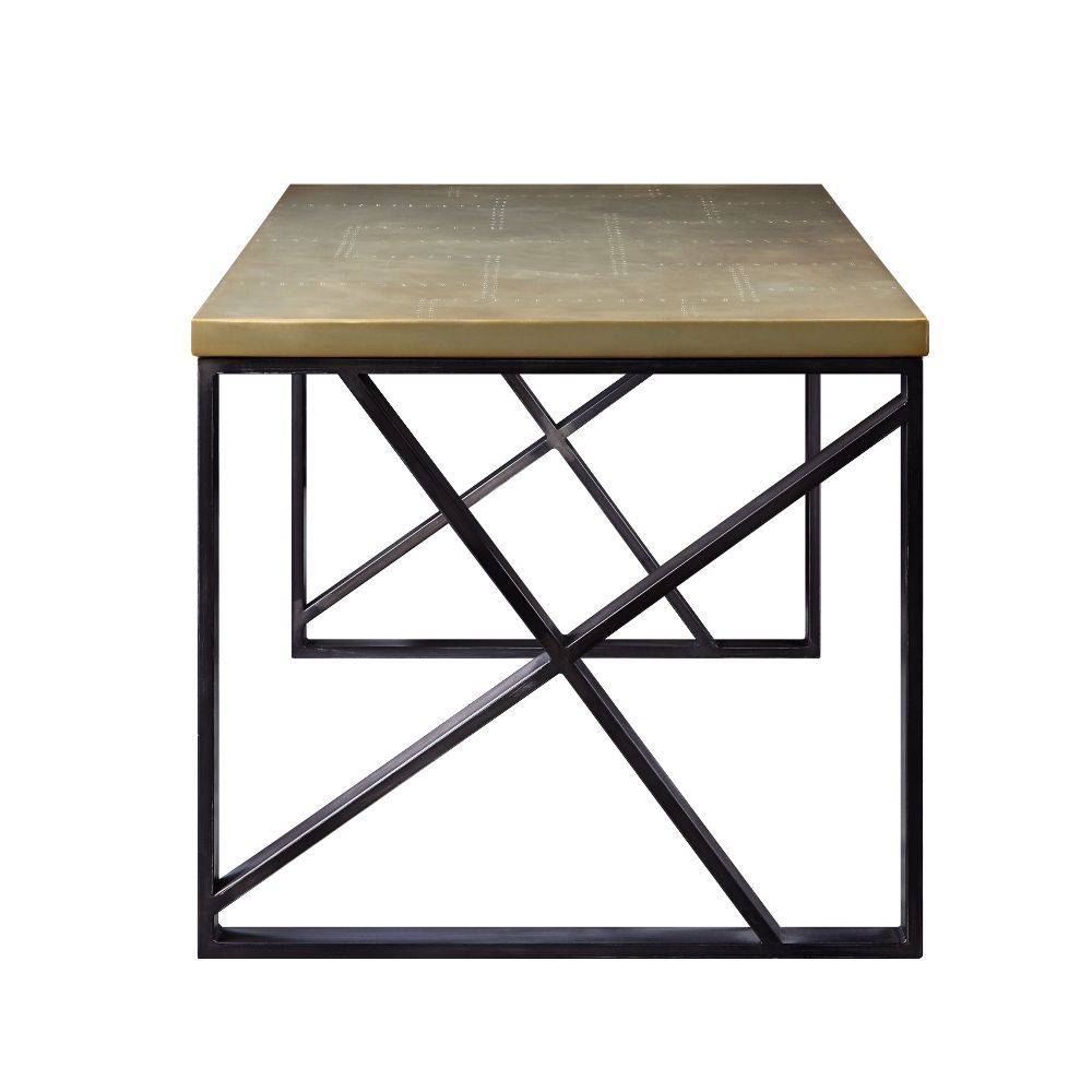 ACME Jennavieve - Desk - Gold Aluminum | Meri Furniture