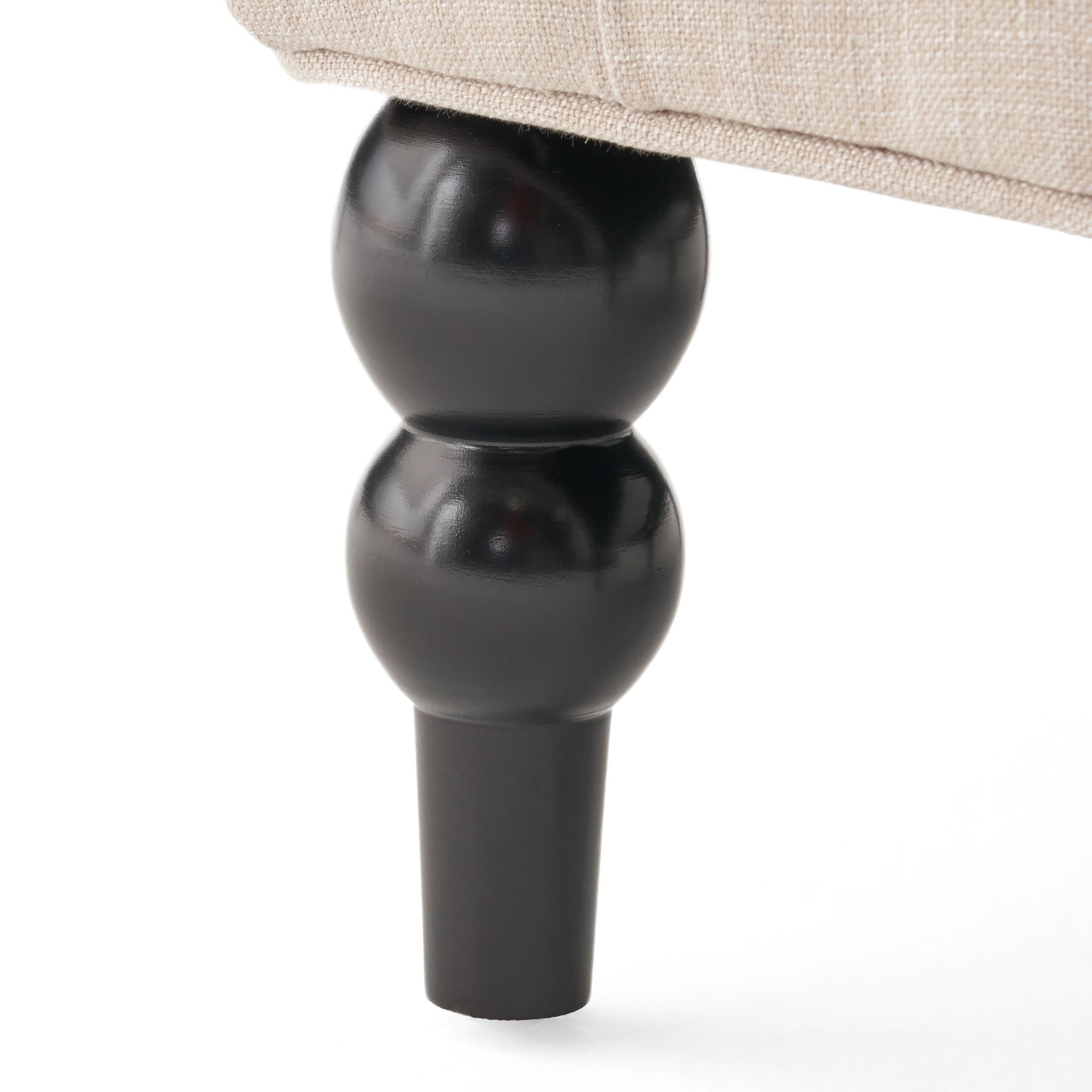 Contemporary Hi Back Club Chair With Wingback Design - Light Beige