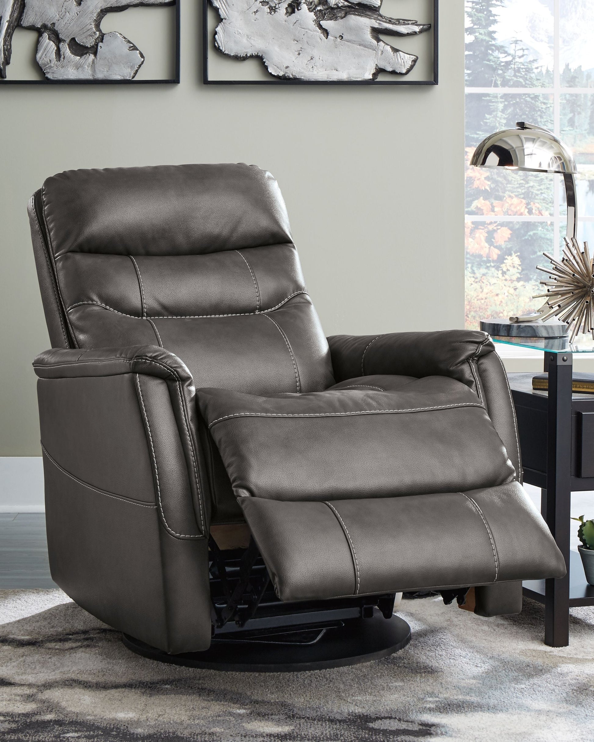 Ashley Furniture Riptyme - Quarry - Swivel Glider Recliner | Meri Furniture