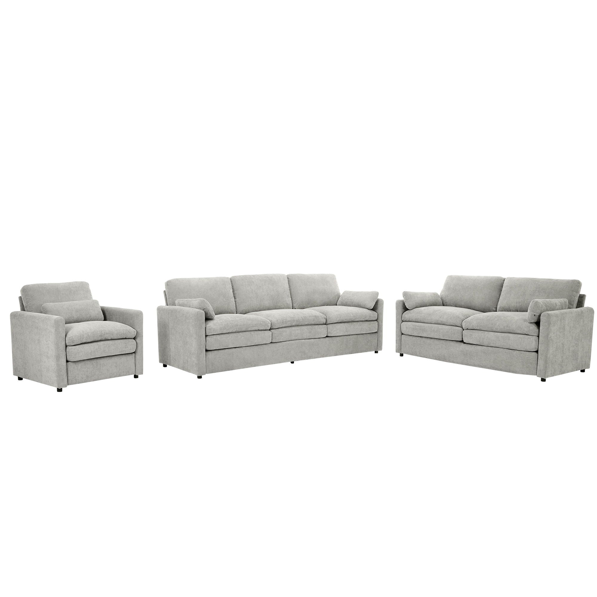 Cozy Upholstered Sofa Set For Living Room