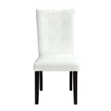 Hussein - Side Chair (Set of 2) - White PU & Black Finish