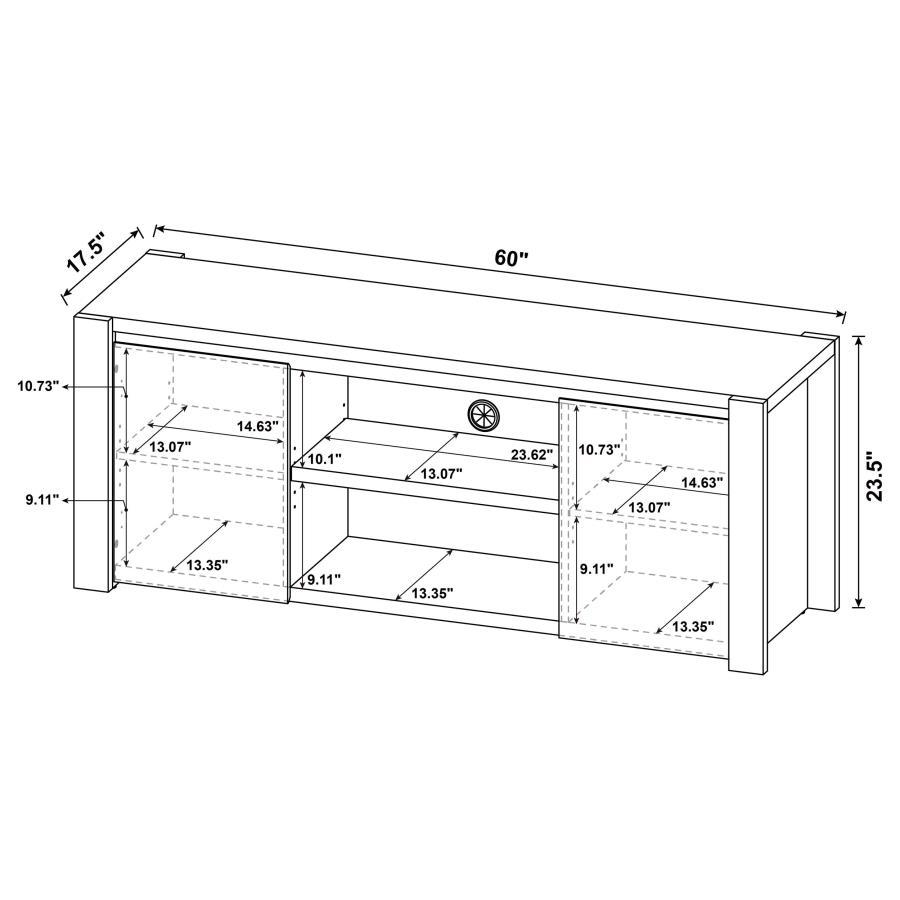 Laurelton - 60" 2-Door TV Stand Media Console - Light Oak