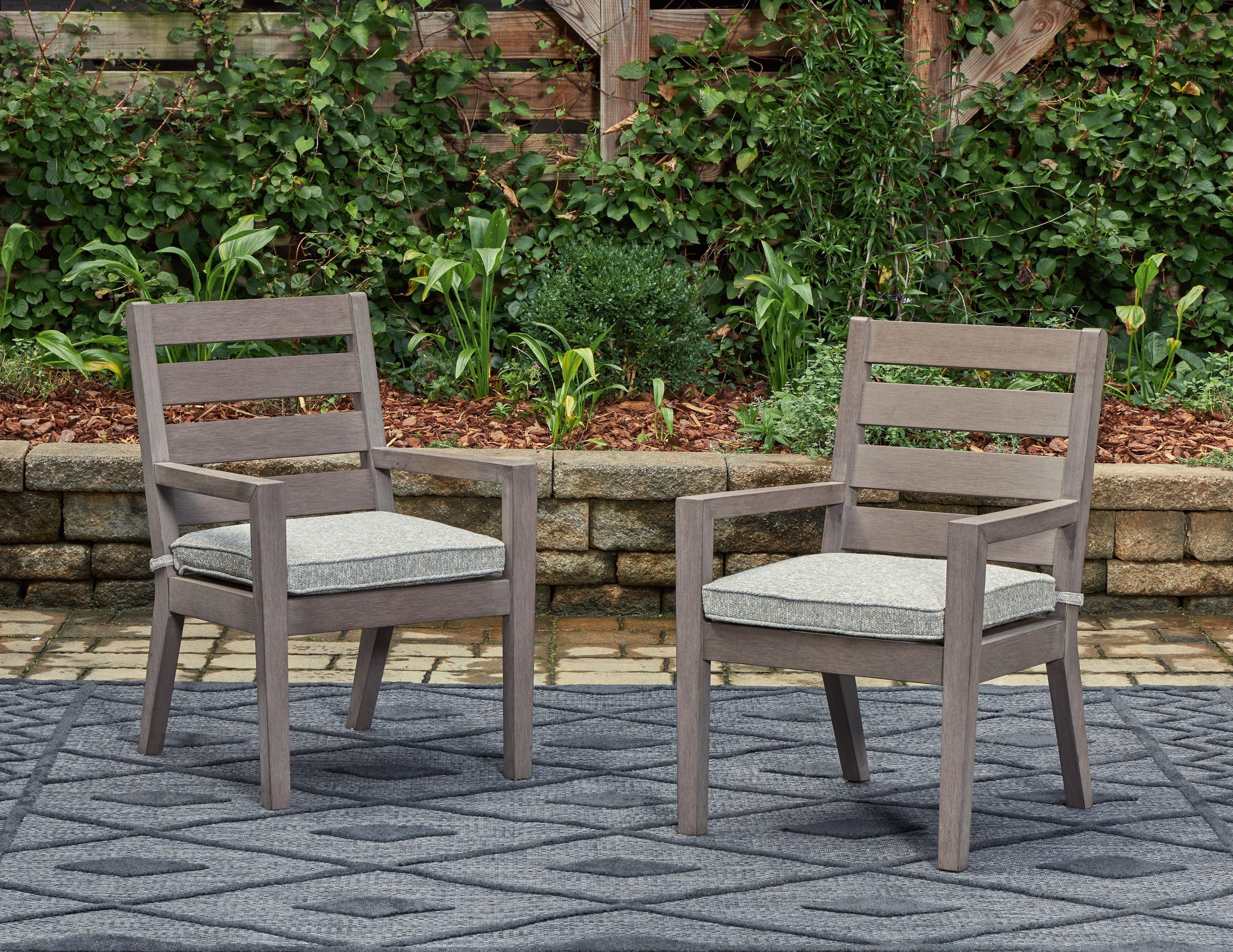 Signature Design by Ashley® Hillside Barn - Gray / Brown - Arm Chair With Cushion (Set of 2) | Meri Furniture