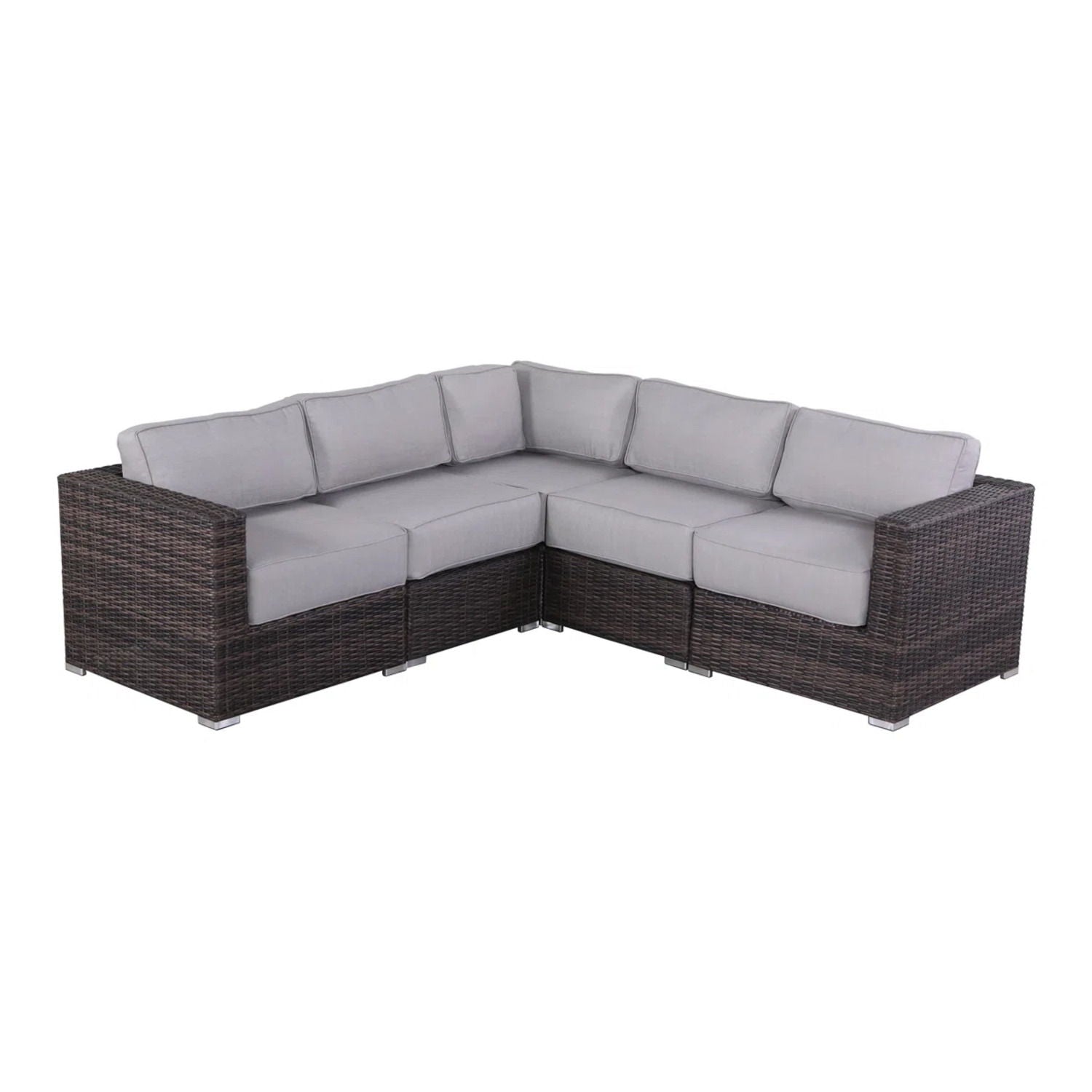 Luxurious Wicker Patio Sectional With Weather Resistant Sunbrella Cushions