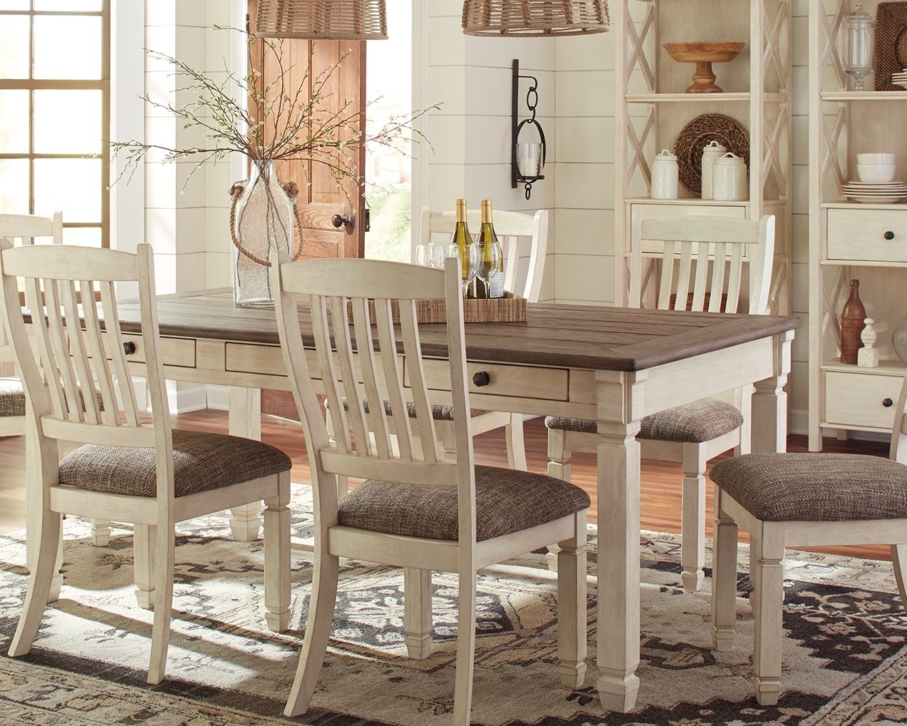 Signature Design by Ashley® Bolanburg - Beige - Rectangular Dining Room Table | Meri Furniture