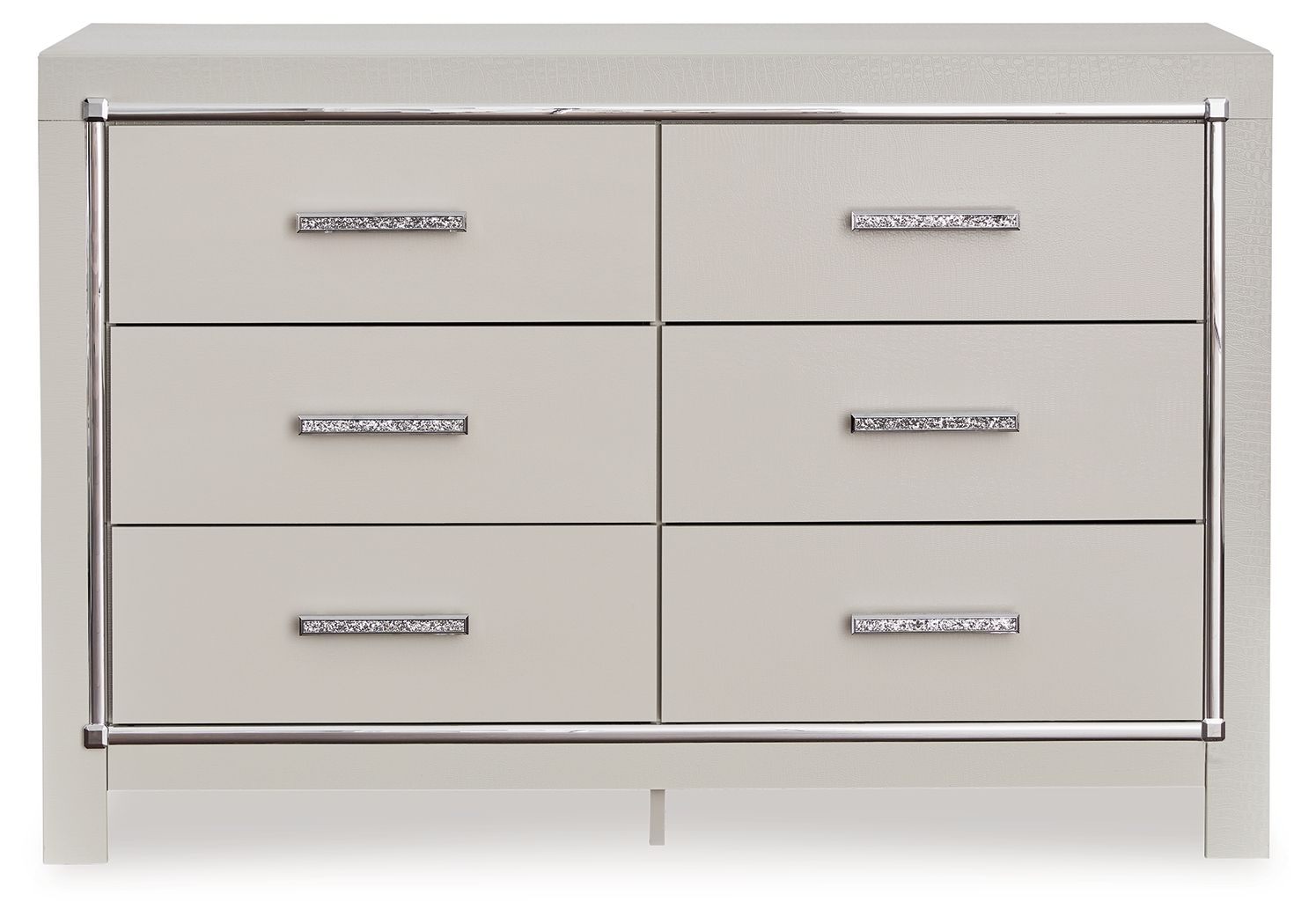 Signature Design by Ashley® Zyniden - Silver - Six Drawer Dresser | Meri Furniture