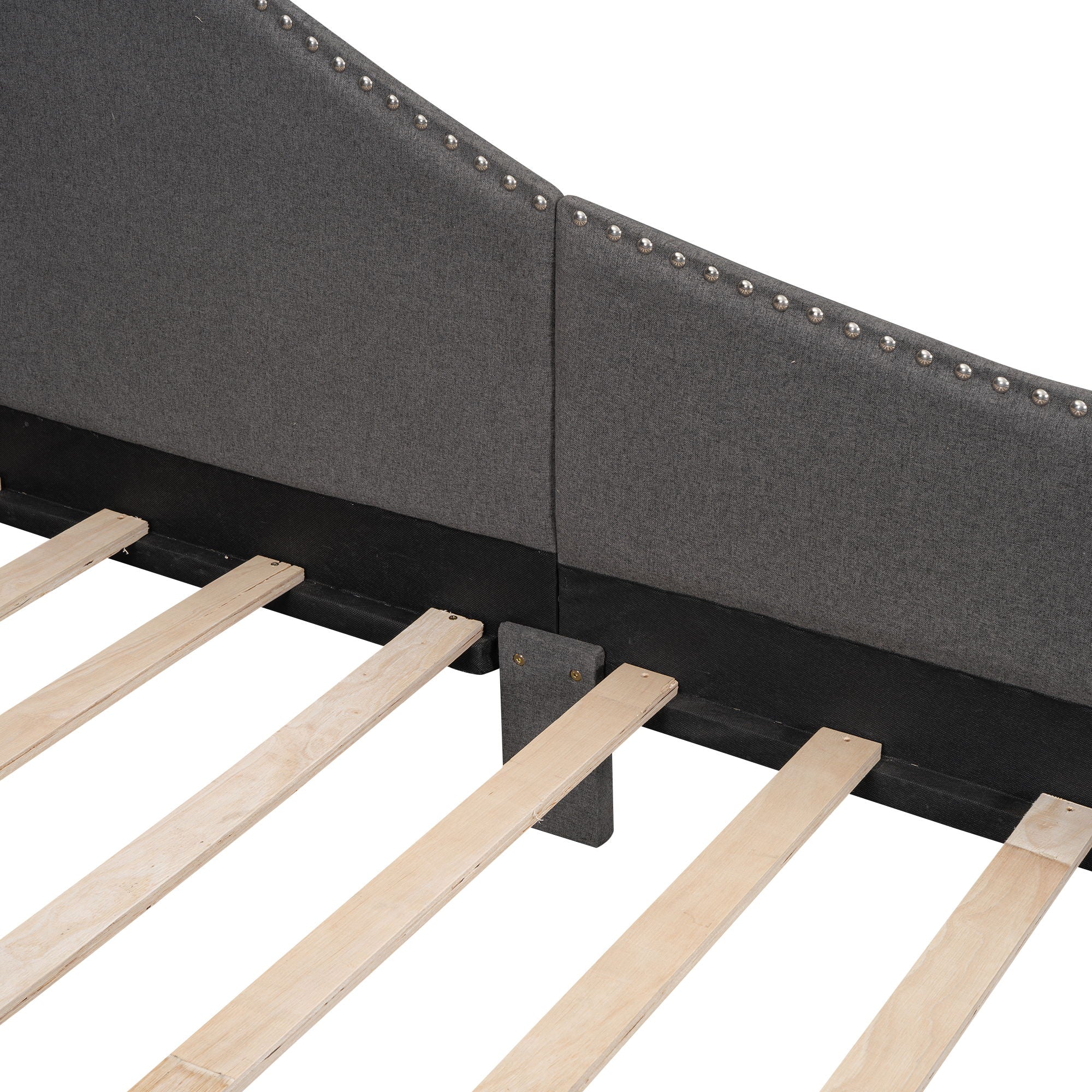 Upholstered Daybed With Headboard And Armrest, Support Legs