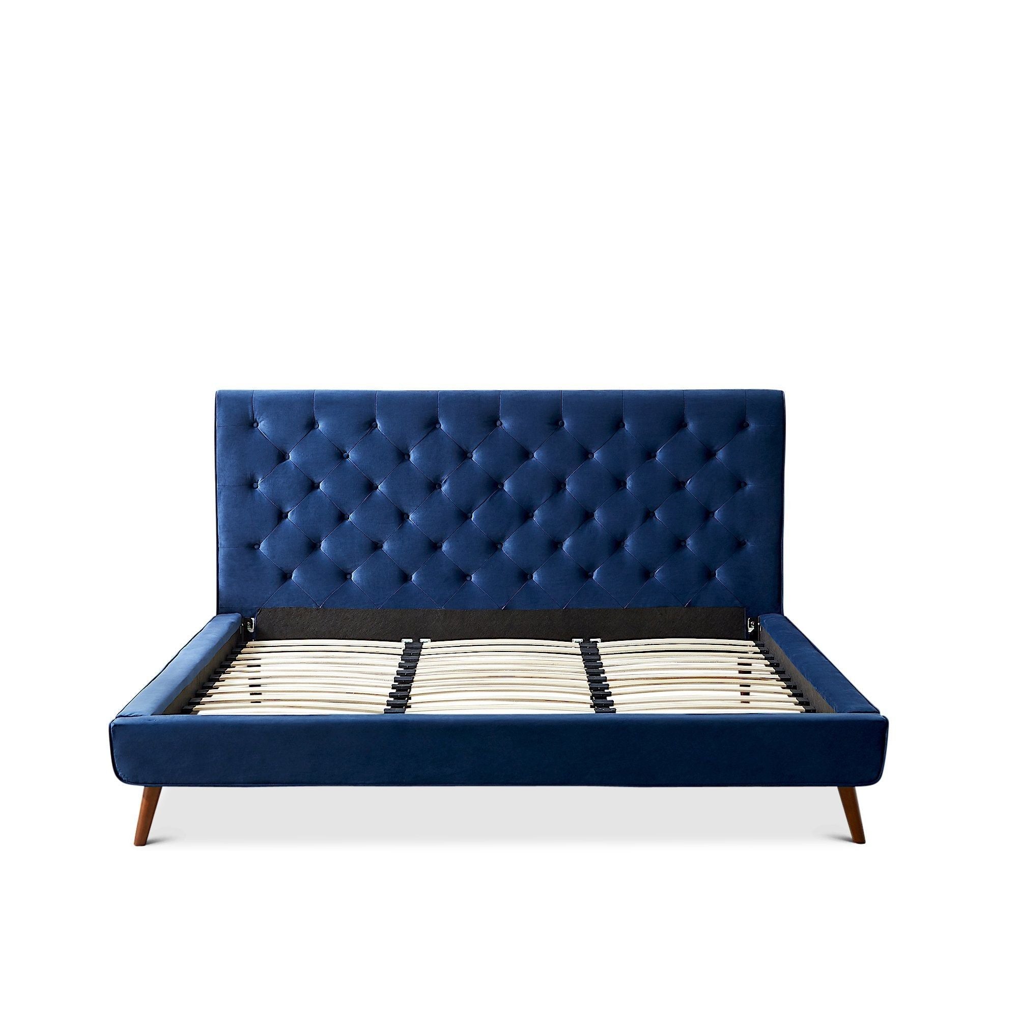 Dillon - Mid-Century Velvet Platform Bed