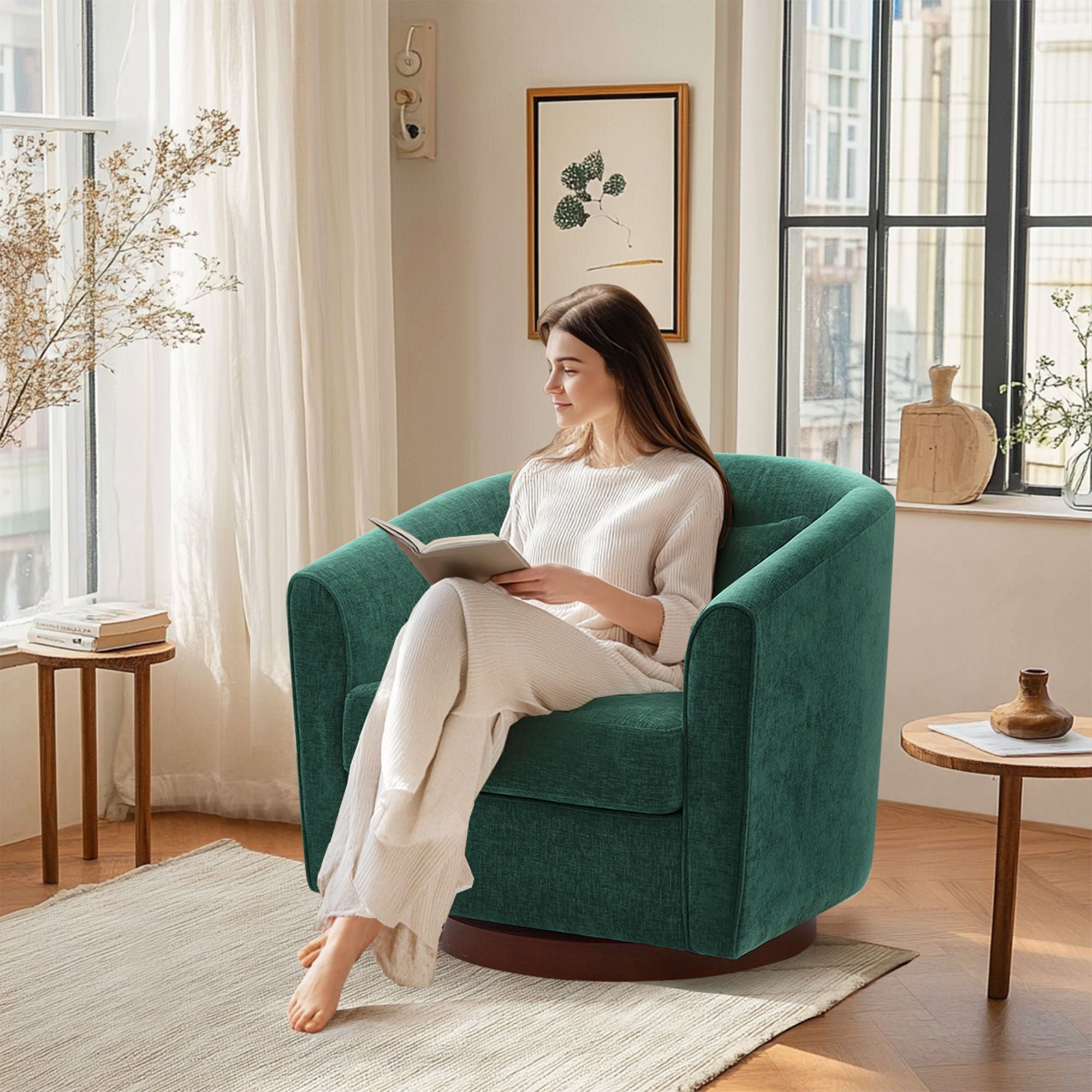 Swivel Accent Chair For Living Room, Sofa Chairs With Base Side For Living Room