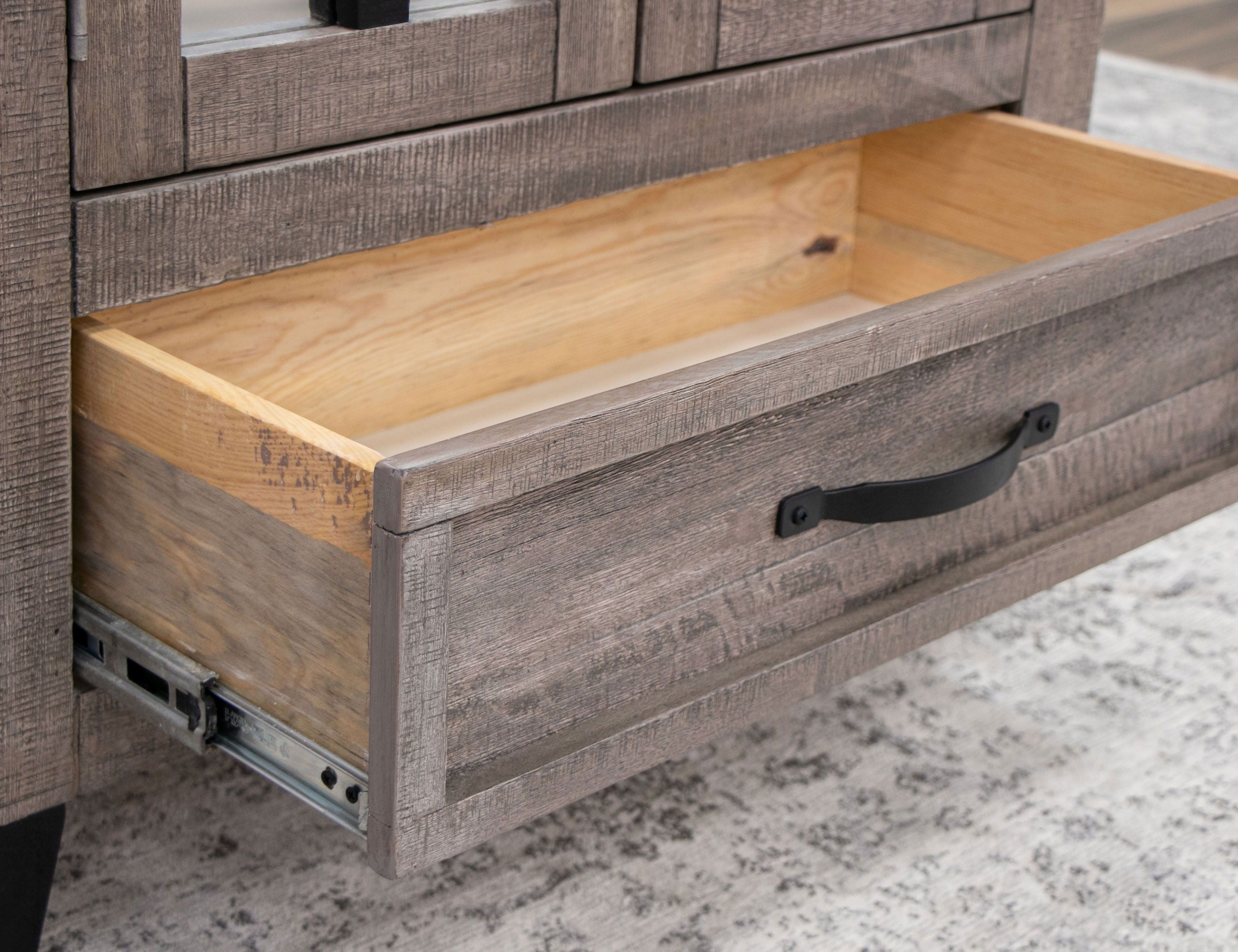 International Furniture Direct Blacksmith - Cabinet - Truffle Brown / Oil Black | Meri Furniture