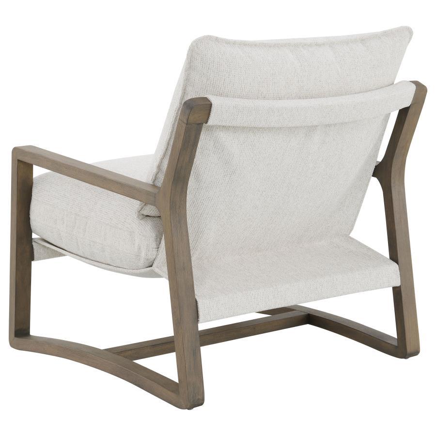 Geneva - Boucle Upholstered Wood Arm Accent Chair - Sand