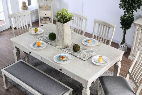 Furniture of America Georgia - Dining Table - Antique White / Gray | Meri Furniture