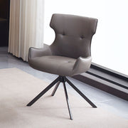 Damita - Camel Synthetic Leather Side Chair With Swivel Set of 2) - Gray & Black Finsh