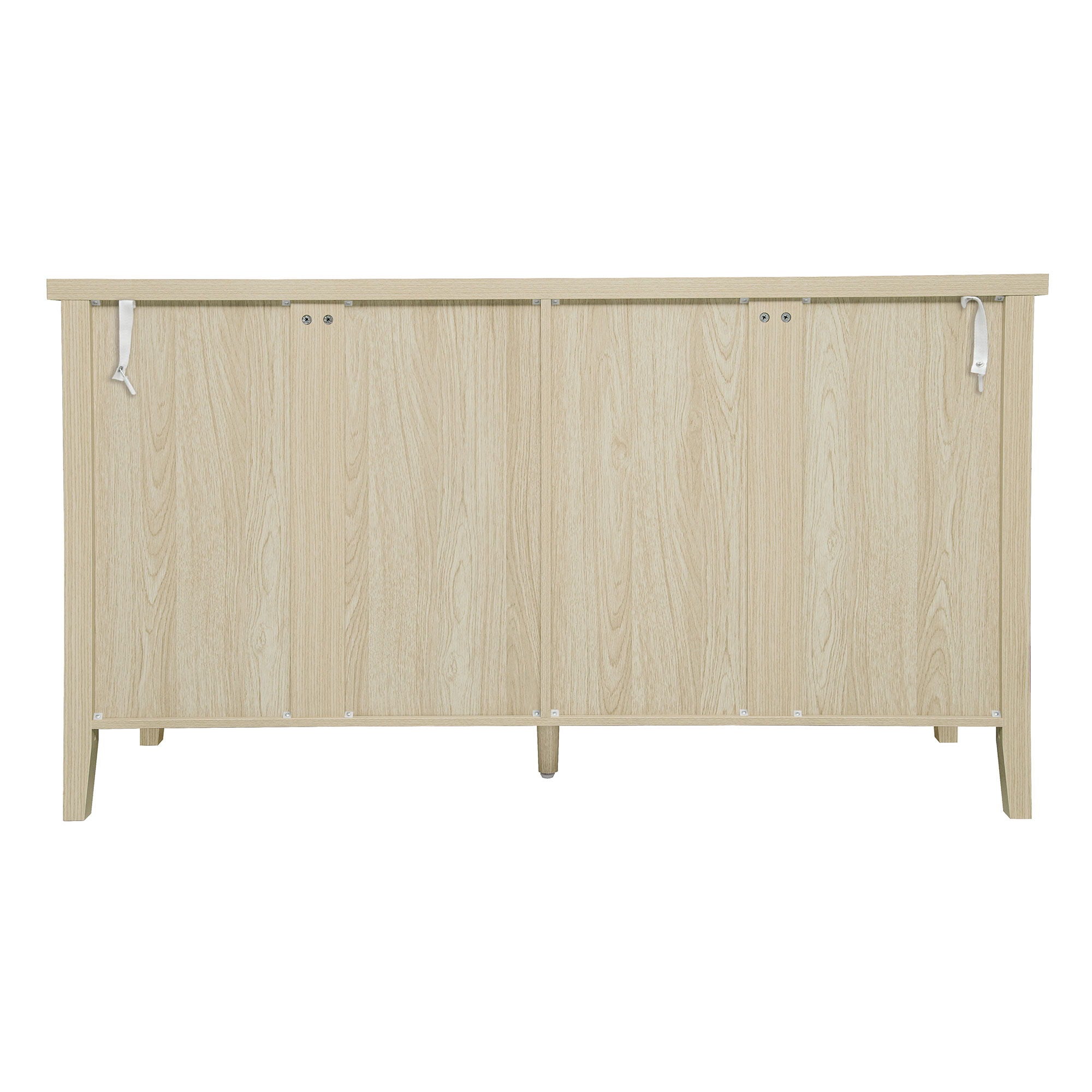 Hollowed Out Cabinet With 4 Doors, Suitable For Bedroom - Natural