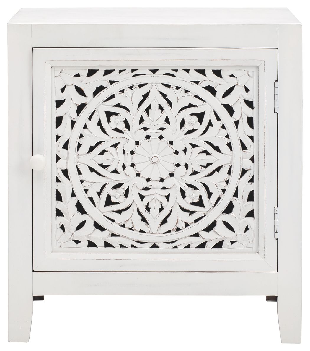 Ashley Furniture Fossil - White - Accent Cabinet | Meri Furniture