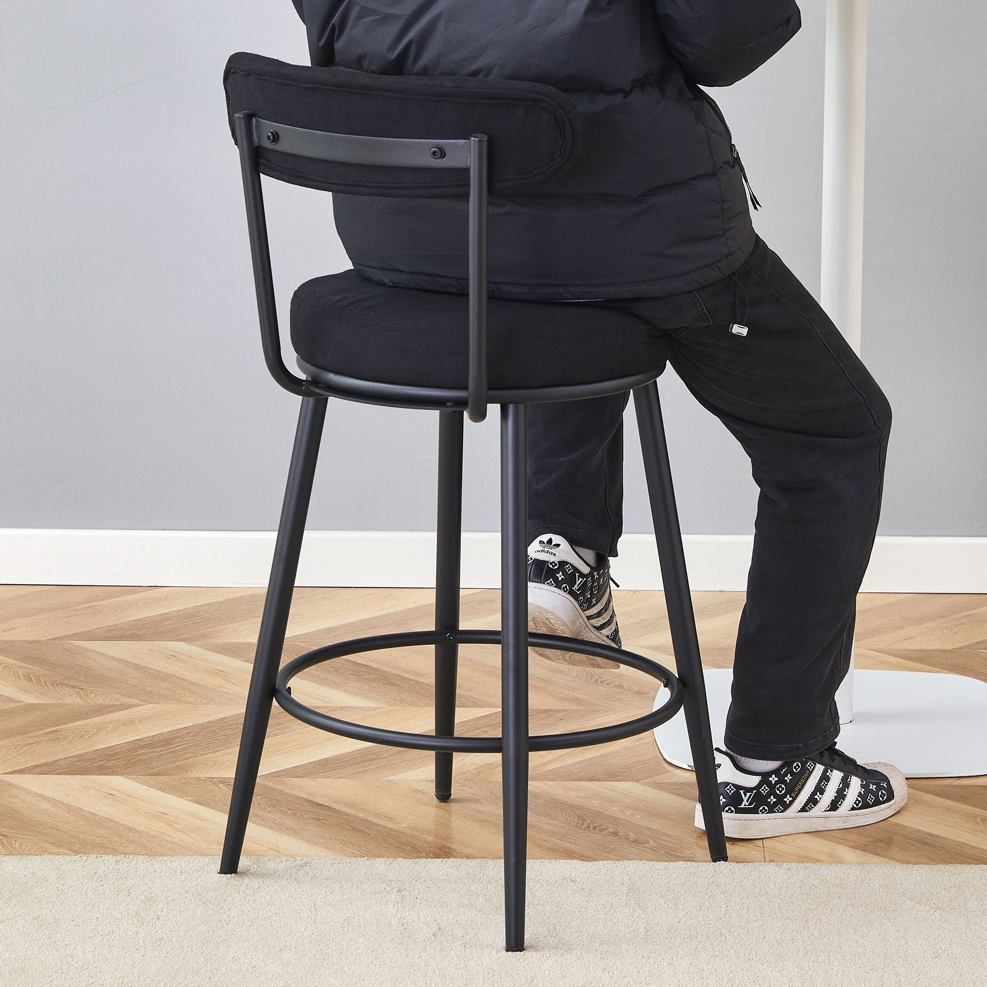 Fashionable Ergonomic High Legged Bar Chairs (Set of 2)