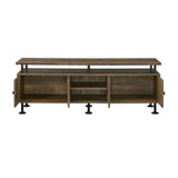 Ensata II - TV Stand - Rustic Oak & Black Finish