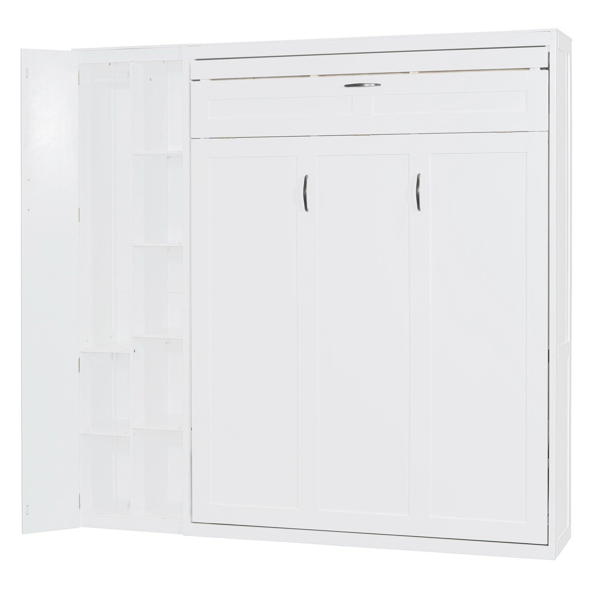 Murphy Wall Bed With Shelves, Wardrobe And LED Lights