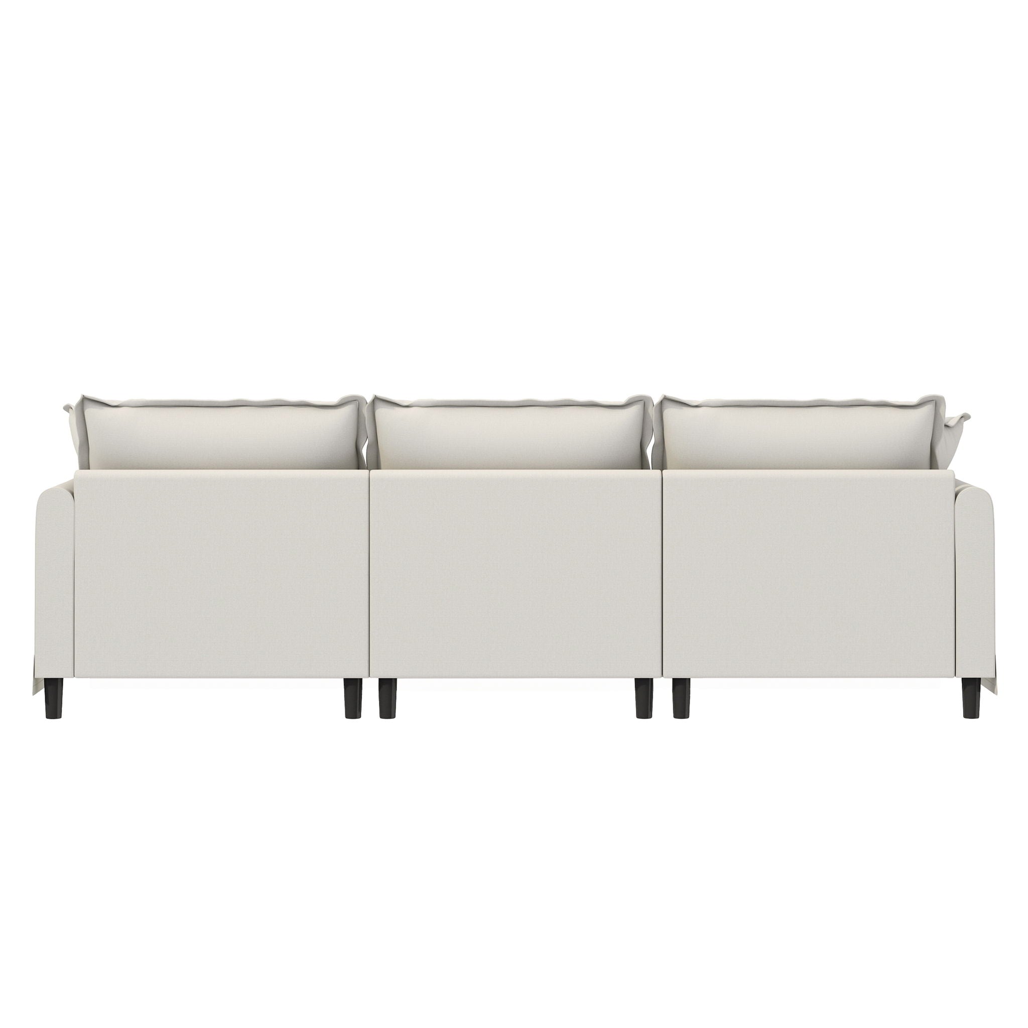 3 Seat Sofa Module For Modular Sectional Wide Seat Cloud Couch With Throw Pillows Upholstered