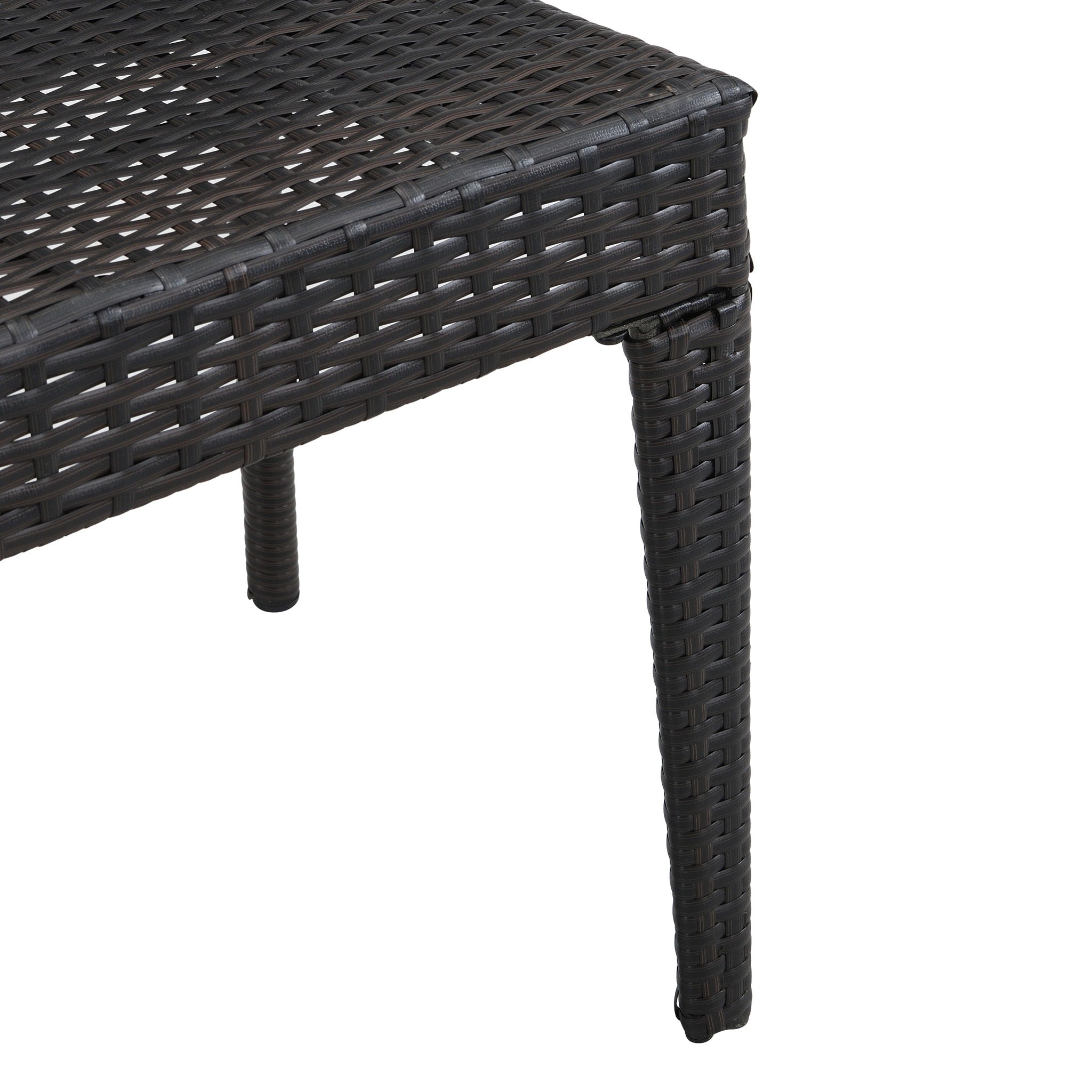 Outdoor Dining Chairs, Stackable Chairs With UV Resistant Frame (Set of 2) - Brown Multi